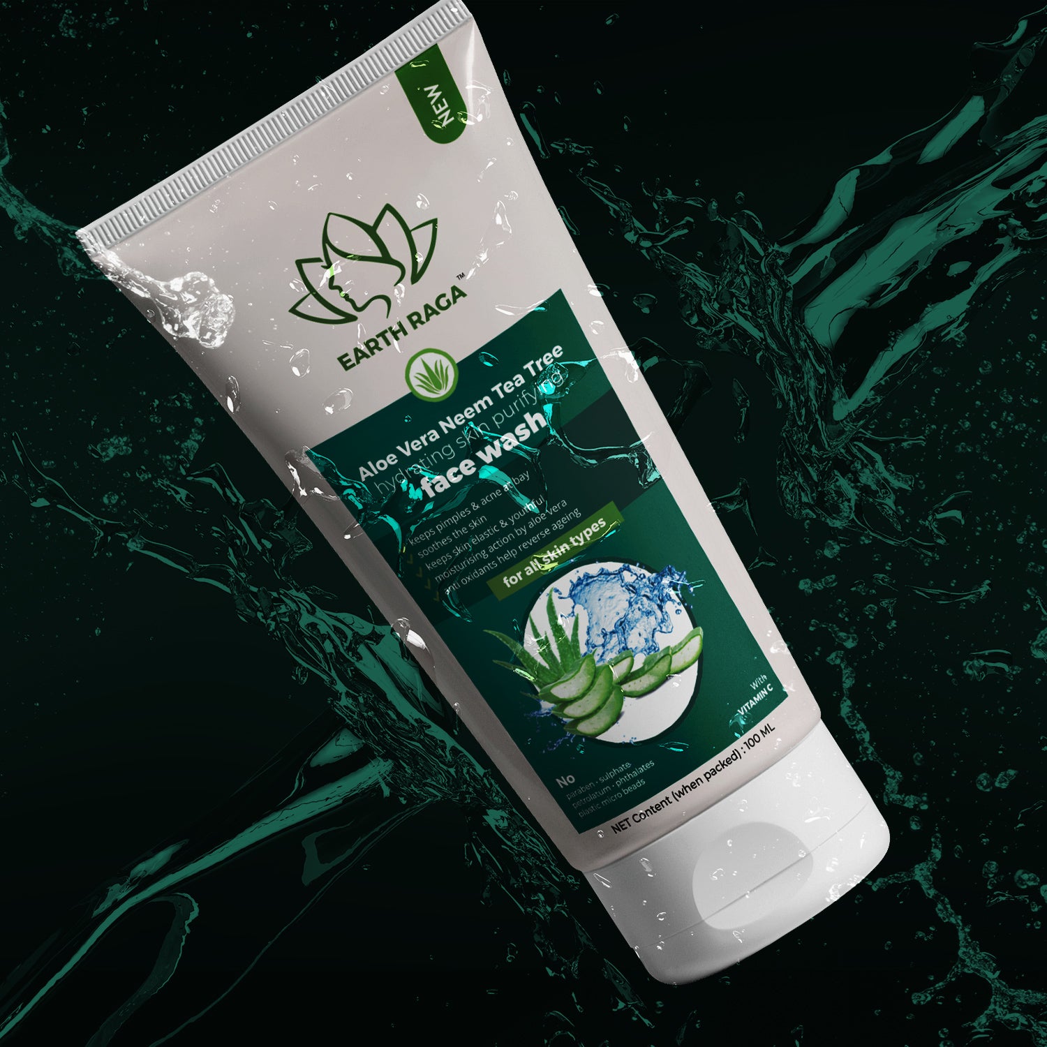 Vitamin E, Hyaluronic Acid (HA) & Raspberry Oil Sunscreen, Aloe Vera Neem Tea Tree Face Wash and Spiced Chai Organic Lip Balm - Super Saver Pack