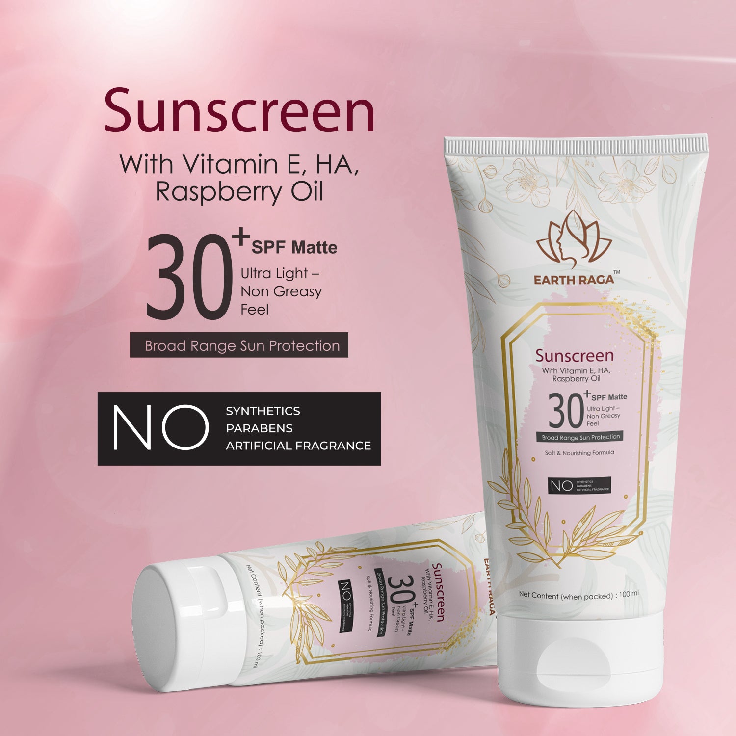 Vitamin E, Hyaluronic Acid (HA) & Raspberry Oil Sunscreen and Almond & Coconut Oil Sunscreen Combo