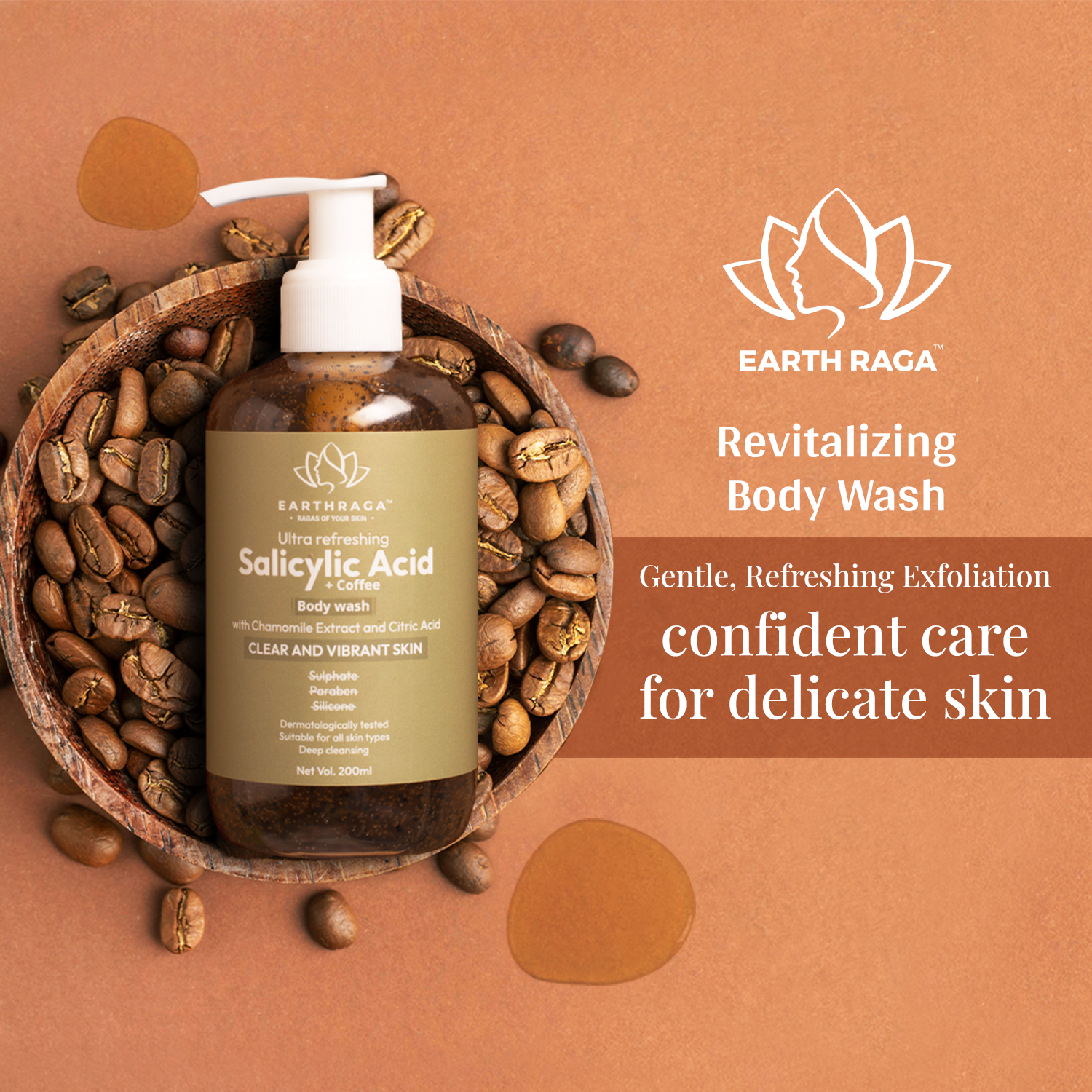 Body Wash Combo - HA+Retinol, Vitamin C and Salicylic Acid + Coffee Body Wash Clears | Clear Clogged Pores Effectively | Makes Skin Tight & Firm | Promotes Even Skin-Tone | Boost Skin Elasticity | Fights Dark Spots | Soothes Sunburn & Redness