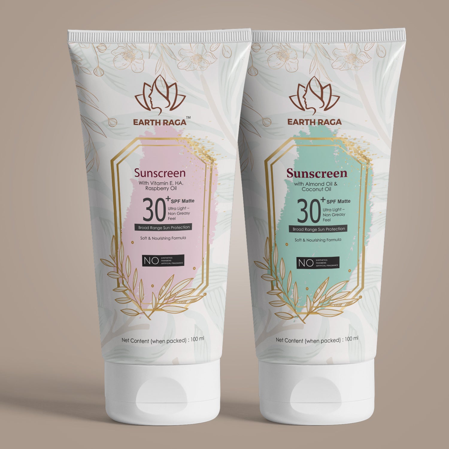 Vitamin E, Hyaluronic Acid (HA) & Raspberry Oil Sunscreen and Almond & Coconut Oil Sunscreen Combo