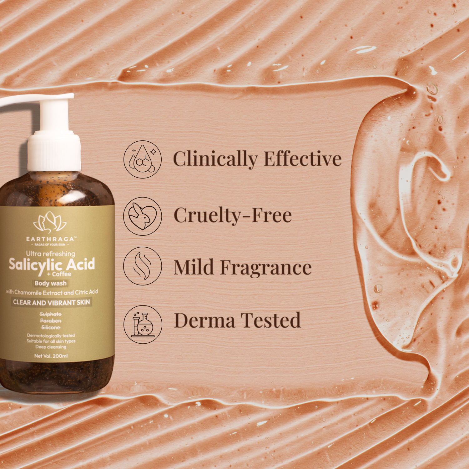 Body Wash Combo - HA+Retinol, Vitamin C and Salicylic Acid + Coffee Body Wash Clears | Clear Clogged Pores Effectively | Makes Skin Tight & Firm | Promotes Even Skin-Tone | Boost Skin Elasticity | Fights Dark Spots | Soothes Sunburn & Redness