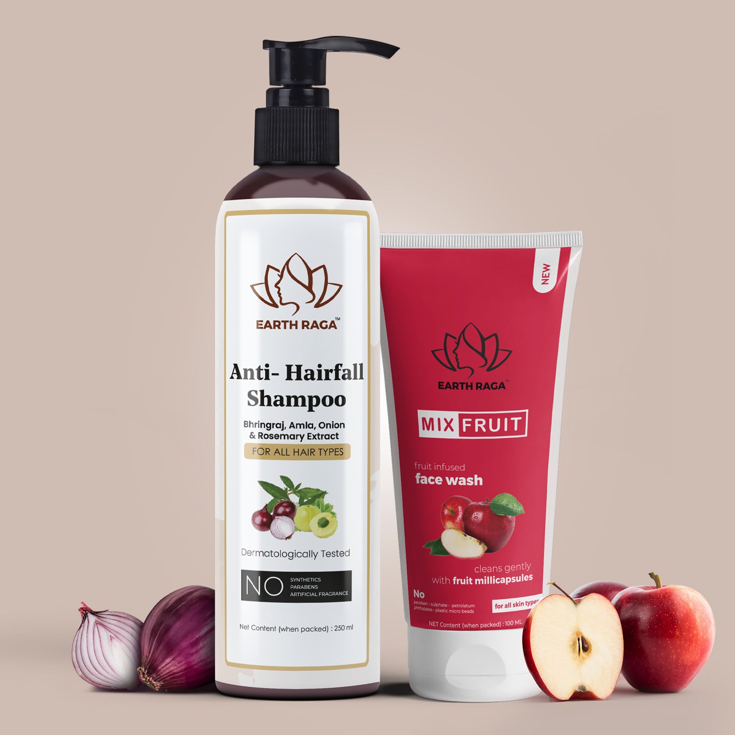 Anti Hairfall Shampoo and Mix Fruit Face Wash Combo | Strengths hair & prevents breakage | Deeply cleanses your scalp |Cleanses pores deeply |Gives clearer, soft and supple skin