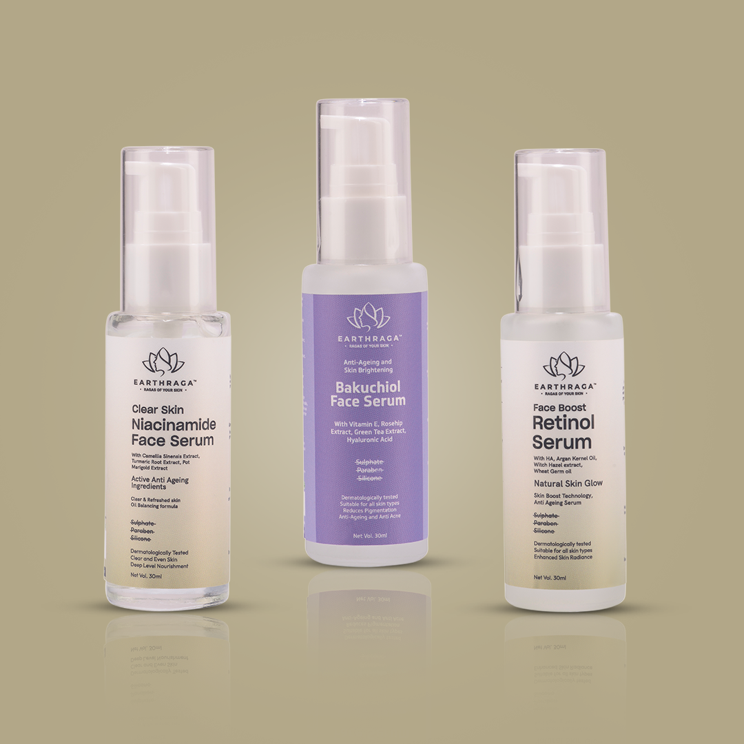 Face Serum Combo- Niacinamide, Bakuchiol and Retinol Face Serum Combo | Brightens Skin Promotes Even Skin Tone | Reduces Wrinkles & Fine Lines | Treats Acne