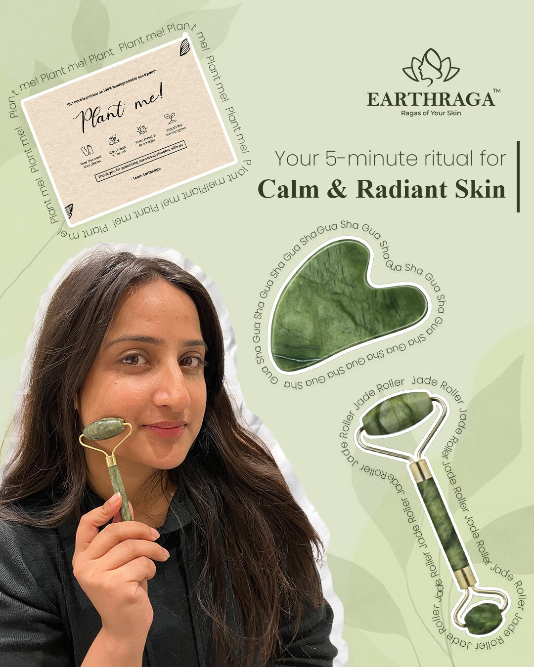 Plant Me | Surprise Gift + Gua Sha & Jade Roller