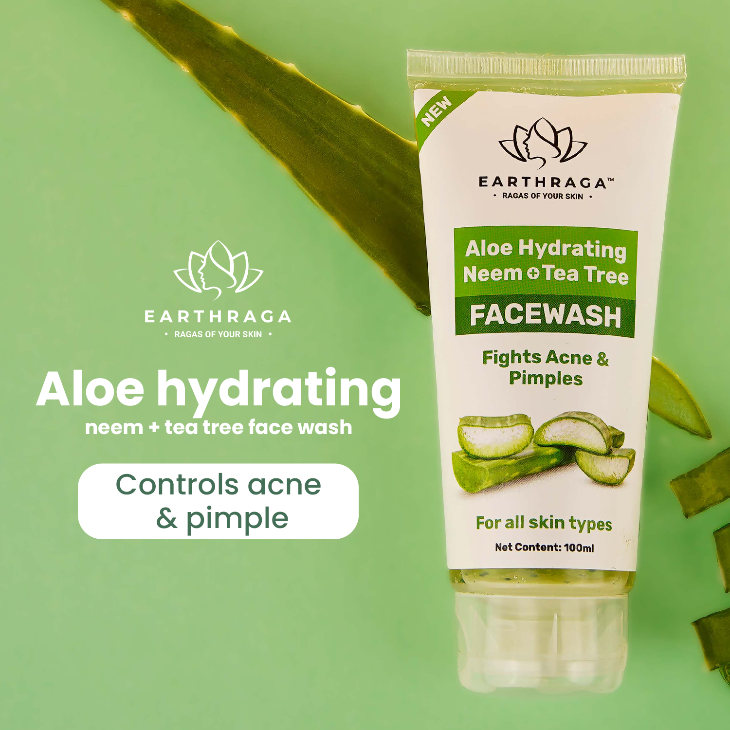 gentle aloe vera neem face wash for all skin types