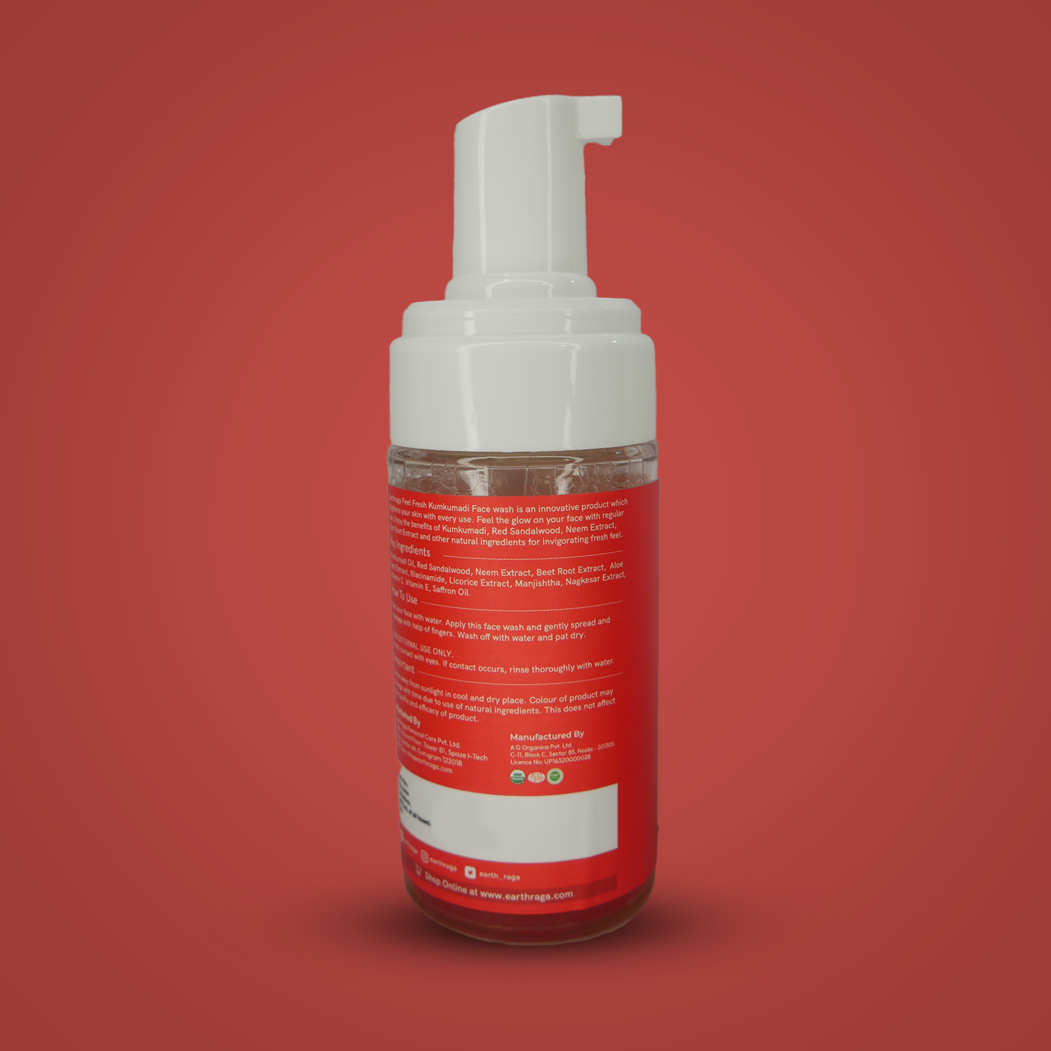 Feel Fresh Kumkumadi Foaming Face Wash | Hydrates & Moisturizes | Reduces Tan | Boosts Skin Radiance | 100ml