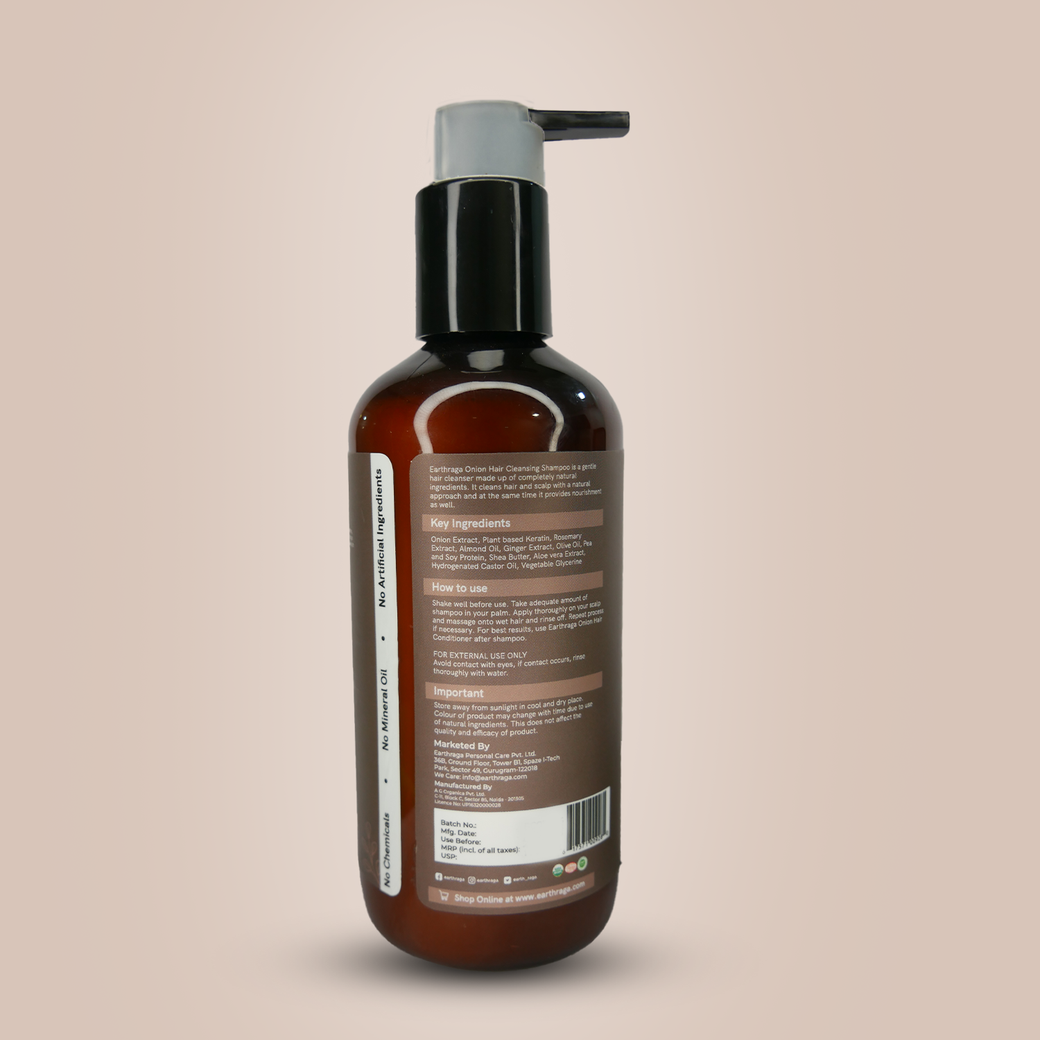 Onion Hair Cleansing Shampoo | Strengthens Hair Strands | Cleanses & Nourishes Hair Roots | Provides Silky & Shiny Hair | 300ml