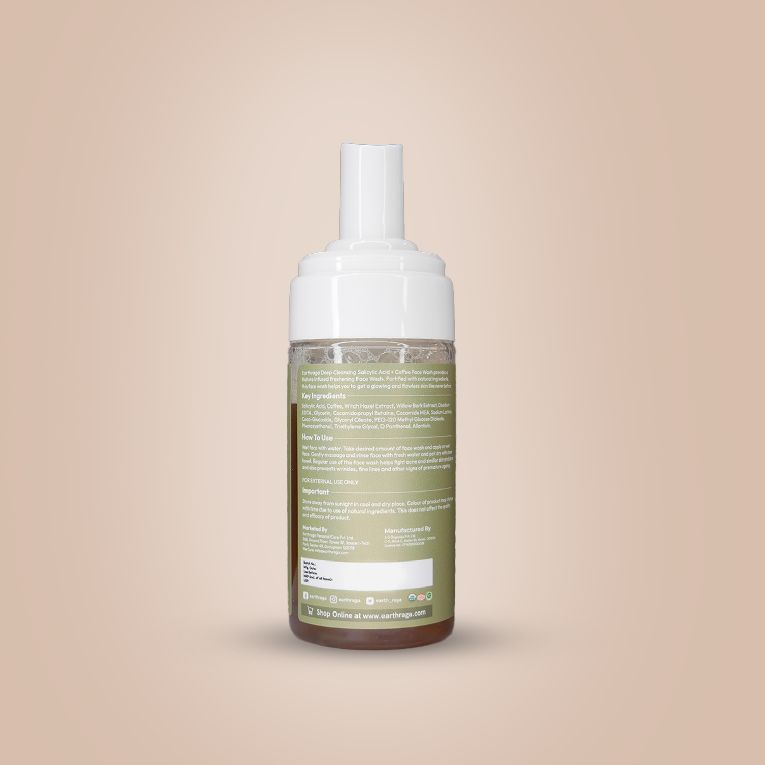 Deep Cleansing Salicylic Acid + Coffee Foaming Face Wash | Exfoliating Cleanser | Removes Blackheads | 100ml
