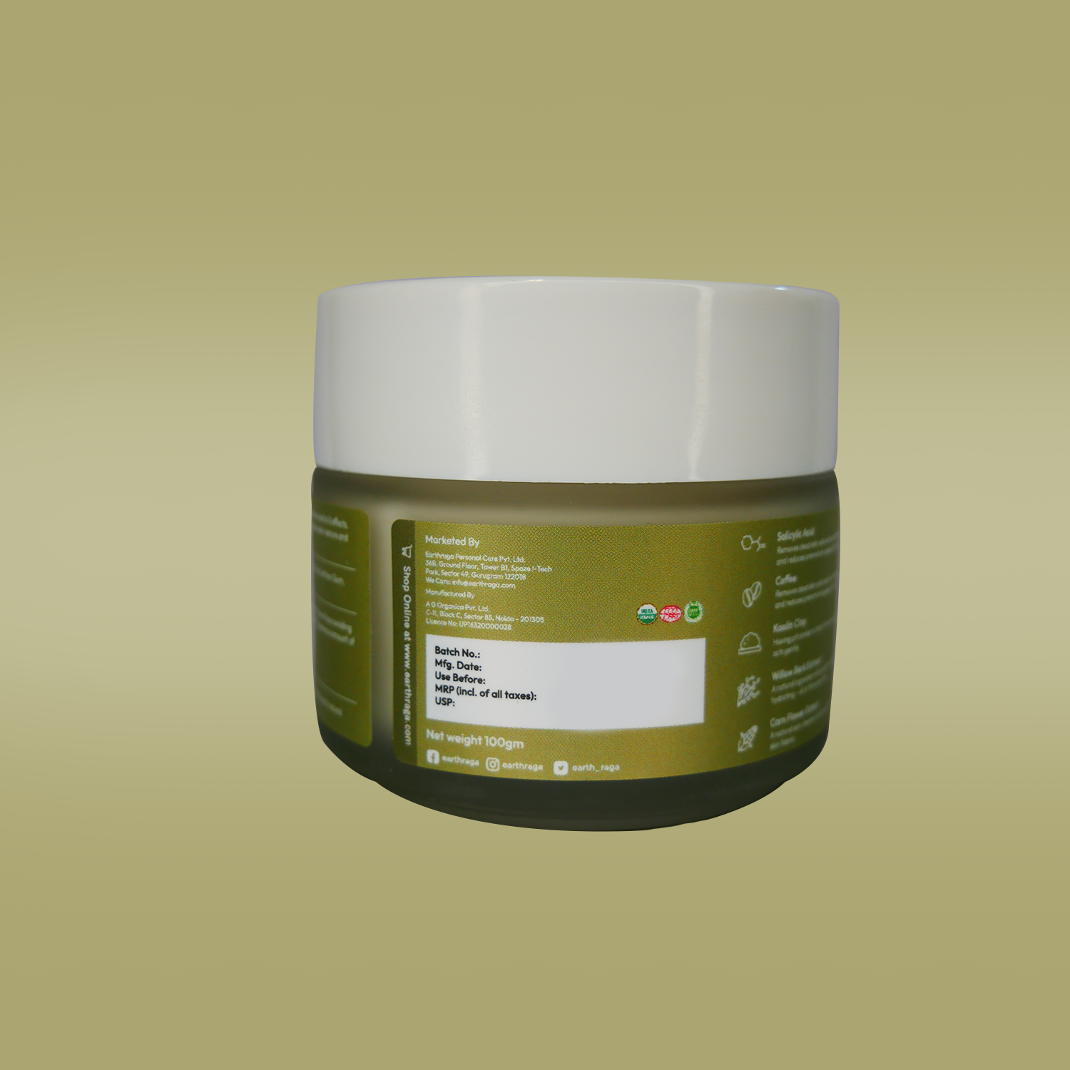 Rejuvenating Salicylic Acid + Coffee Face Mask | Removes Dead Skin Cells | Fades Acne & Blemishes | 100gm