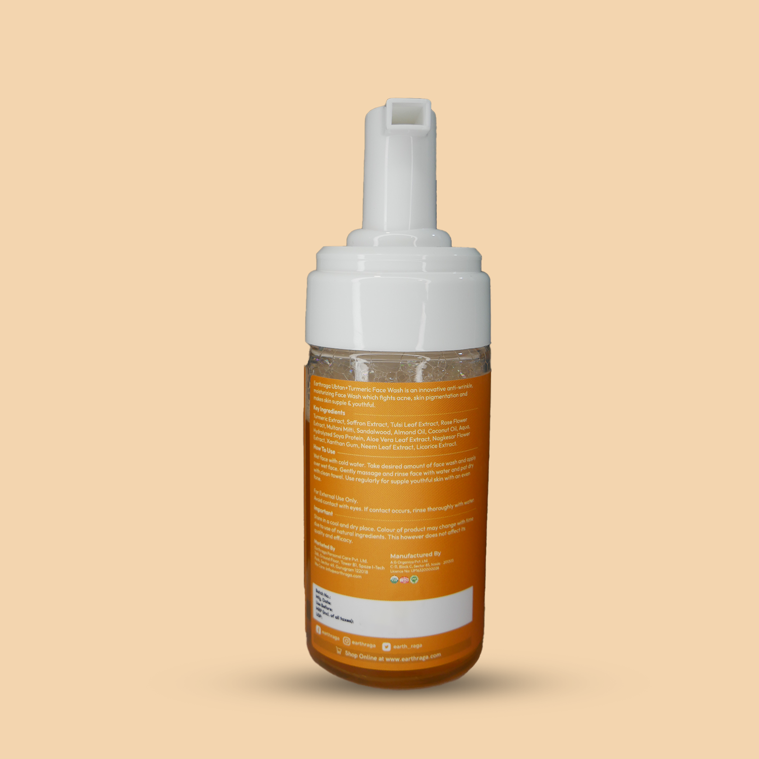 Ubtan + Turmeric Foaming Face Wash | Deep Cleansing & Skin Brightening | Treats Blemishes & Pigmentation | 100ml