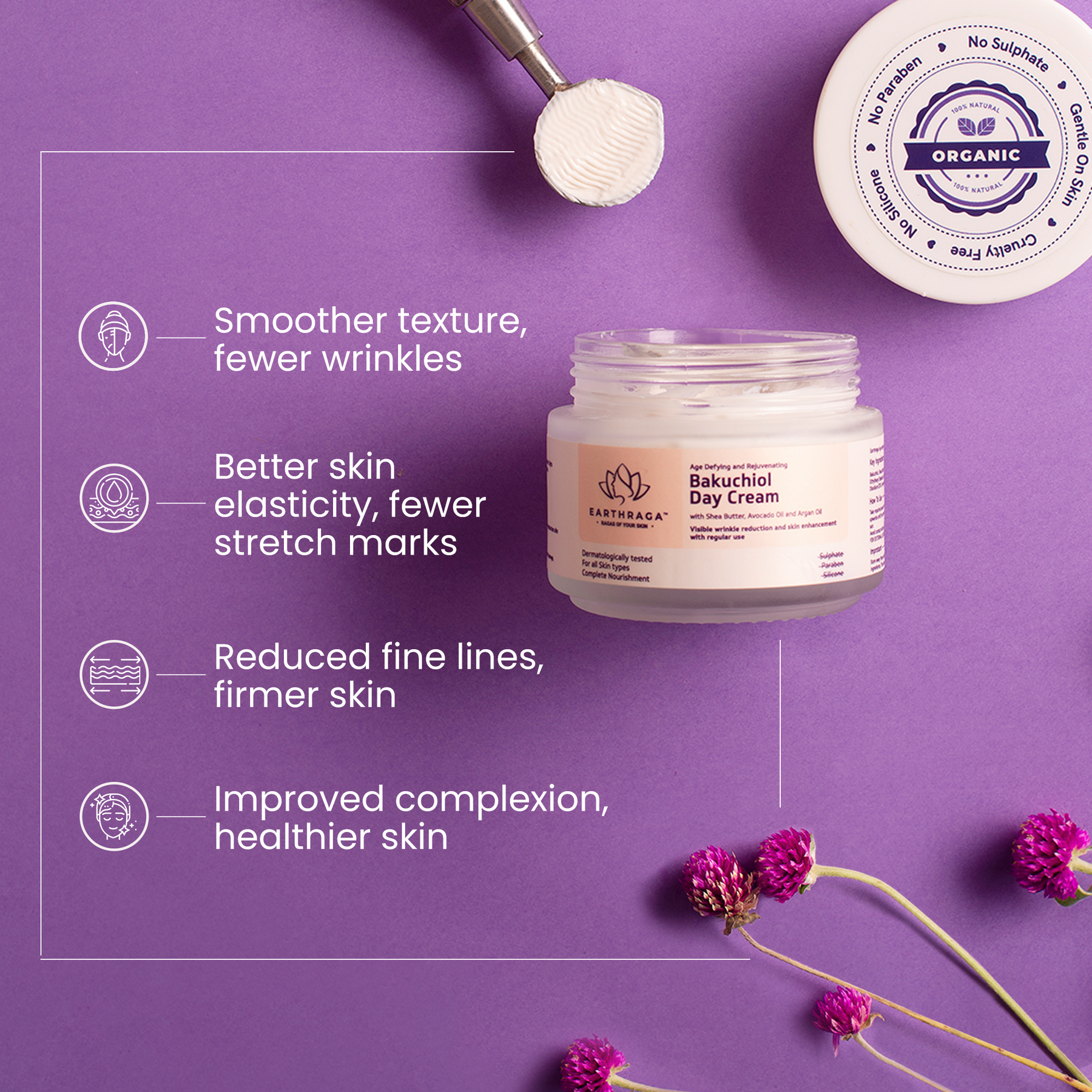 Age Defying and Rejuvenating Bakuchiol Day Cream | Improves Skin Elasticity & Reduce Wrinkles | Moisturizes Skin | 100gm