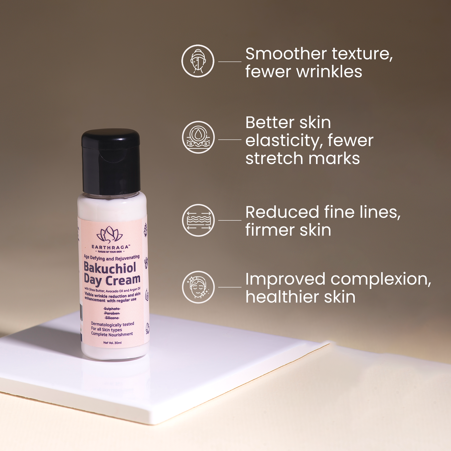 Age Defying and Rejuvenating Bakuchiol Day Cream 30gm | Improves Skin Elasticity & Reduce Wrinkles | Moisturizes Skin | Minis
