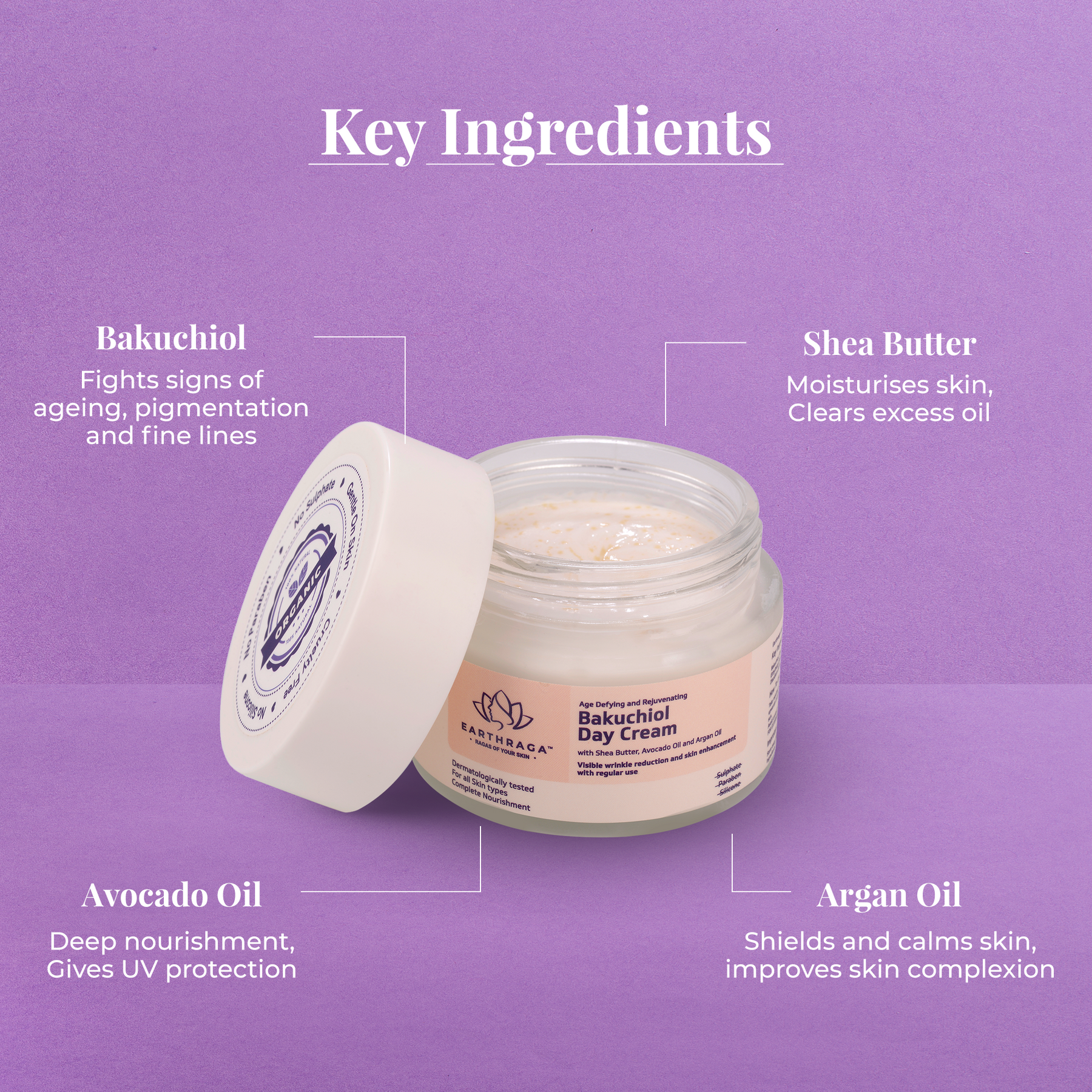 Age Defying and Rejuvenating Bakuchiol Day Cream | Improves Skin Elasticity & Reduce Wrinkles | Moisturizes Skin | 100gm