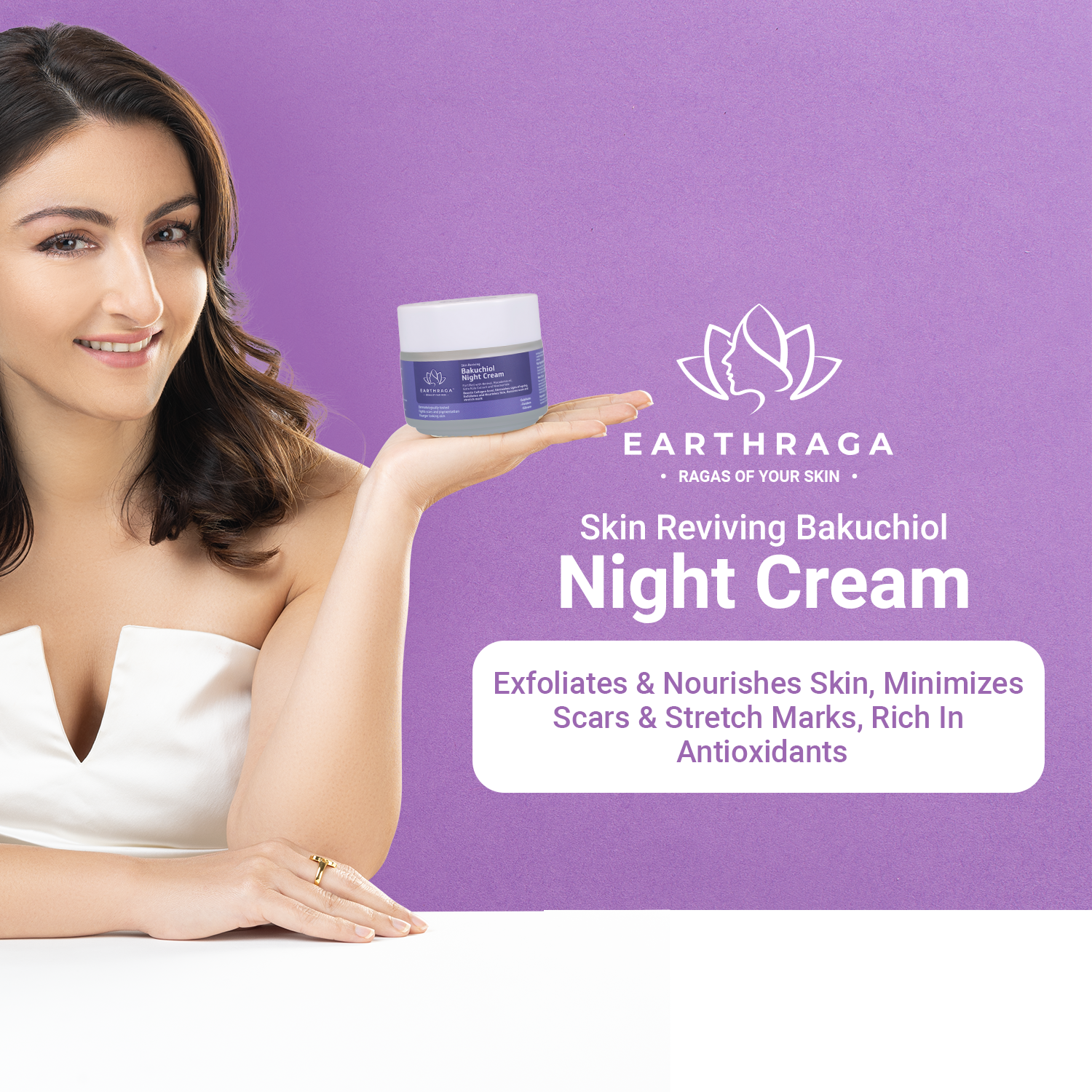 Skin Reviving Bakuchiol Night Cream | Exfoliates & Nourishes Skin | Minimizes Scars & Stretch Marks | Rich In Antioxidants | 100gm