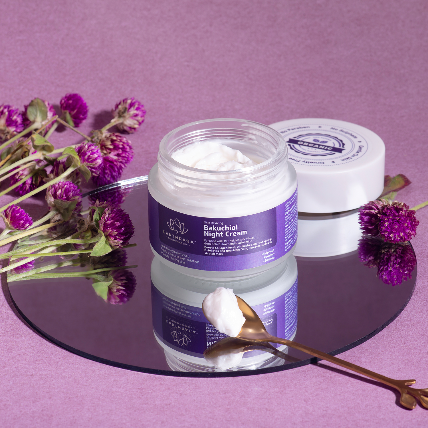 Skin Reviving Bakuchiol Night Cream | Exfoliates & Nourishes Skin | Minimizes Scars & Stretch Marks | Rich In Antioxidants | 100gm