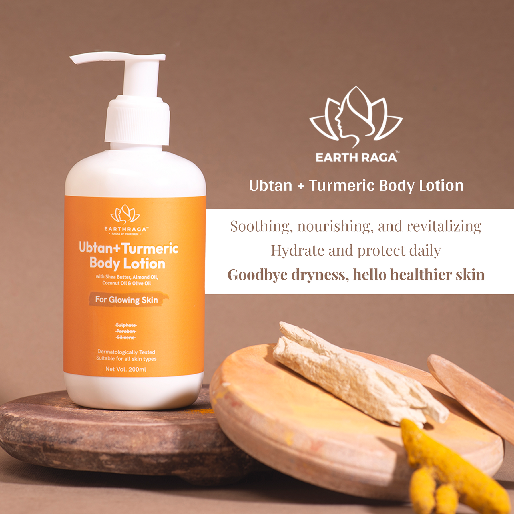 Ubtan + Turmeric Body Lotion | Deeply Moisturizes & Nourishes Skin | Rich In Vitamins & Antioxidants Makes Skin Radiant & Glowing | 200 gms