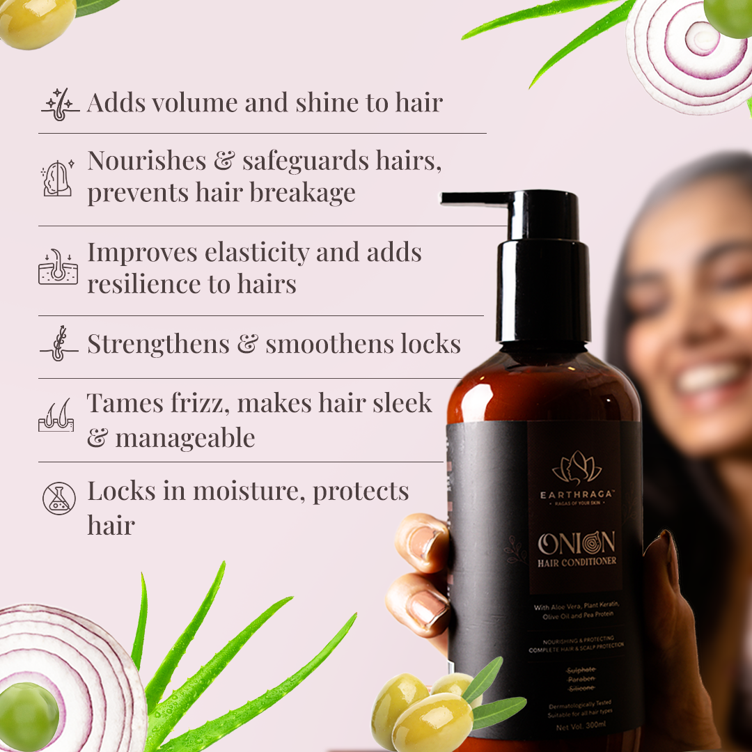 Onion Hair Conditioner | Boosts Hair Growth | Treats Scalp Infections | Retains Moisture In Hair | 300ml