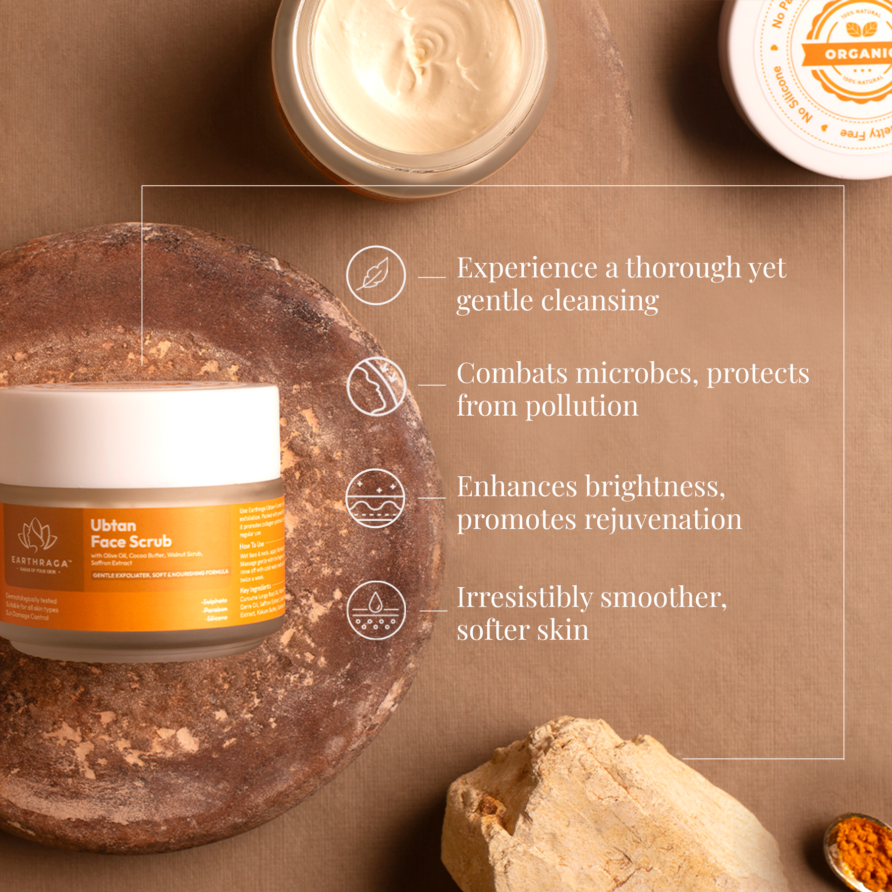 Ubtan + Turmeric Face Scrub | Removes Impurities & Blackheads | Treats Acne & Dark Spots | 100ml