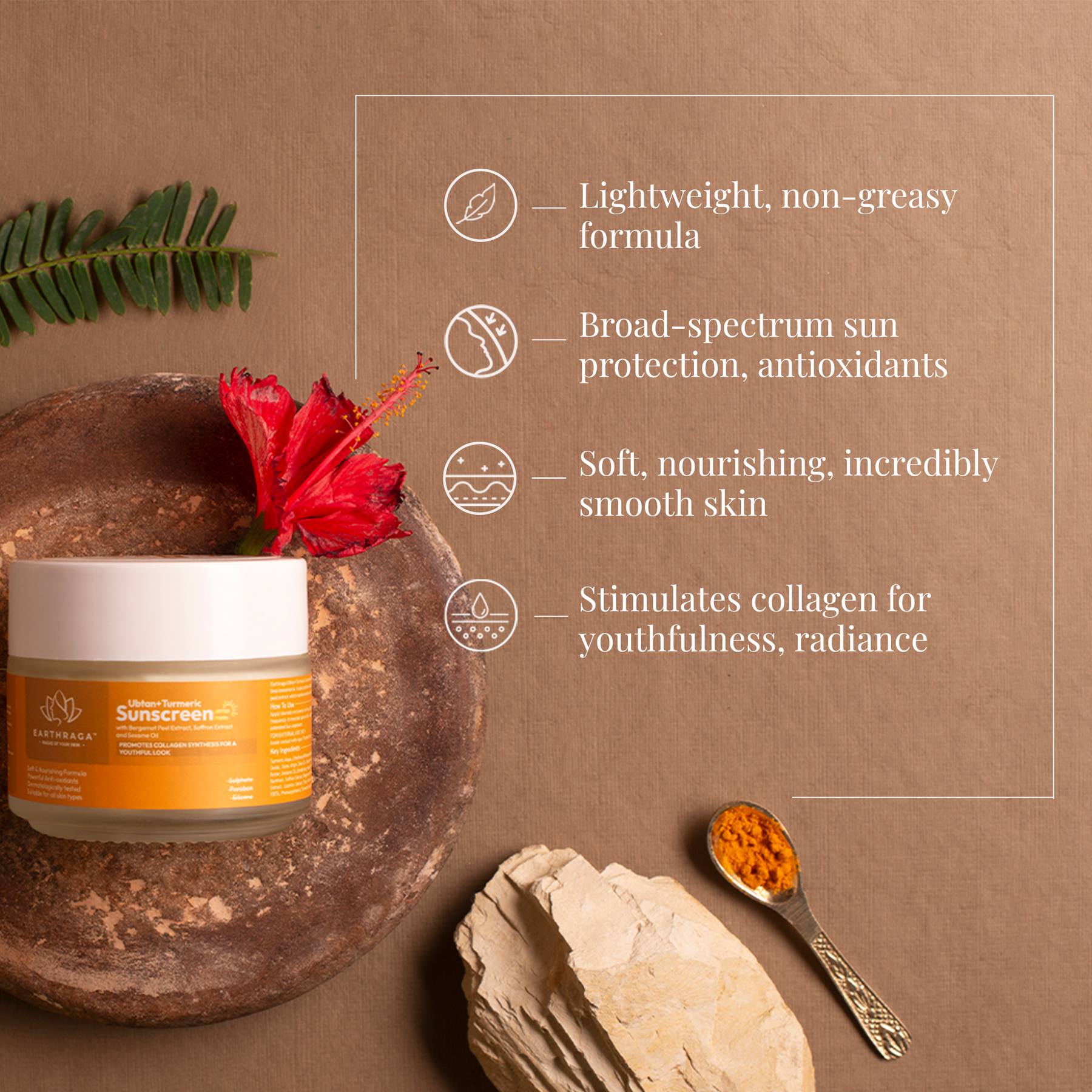 Ubtan + Turmeric Sunscreen SPF50 Matte | Provides Barrier Against Sun Damage | Delays Skin Ageing | Treats Acne & Blemishes | 100ml