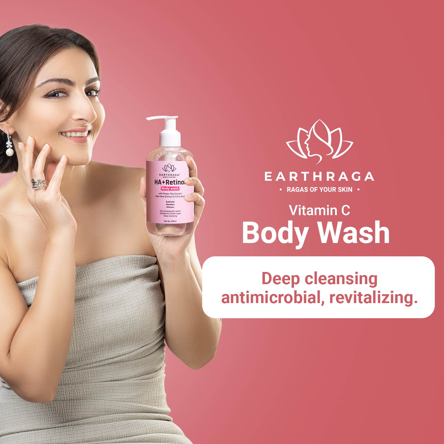 Retinol Body Wash with Hyaluronic Acid for skin elasticity | Cleanse Deeply | Boost Skin Elasticity | Fights Dark Spots | Soothes Sunburn & Redness | 200ml