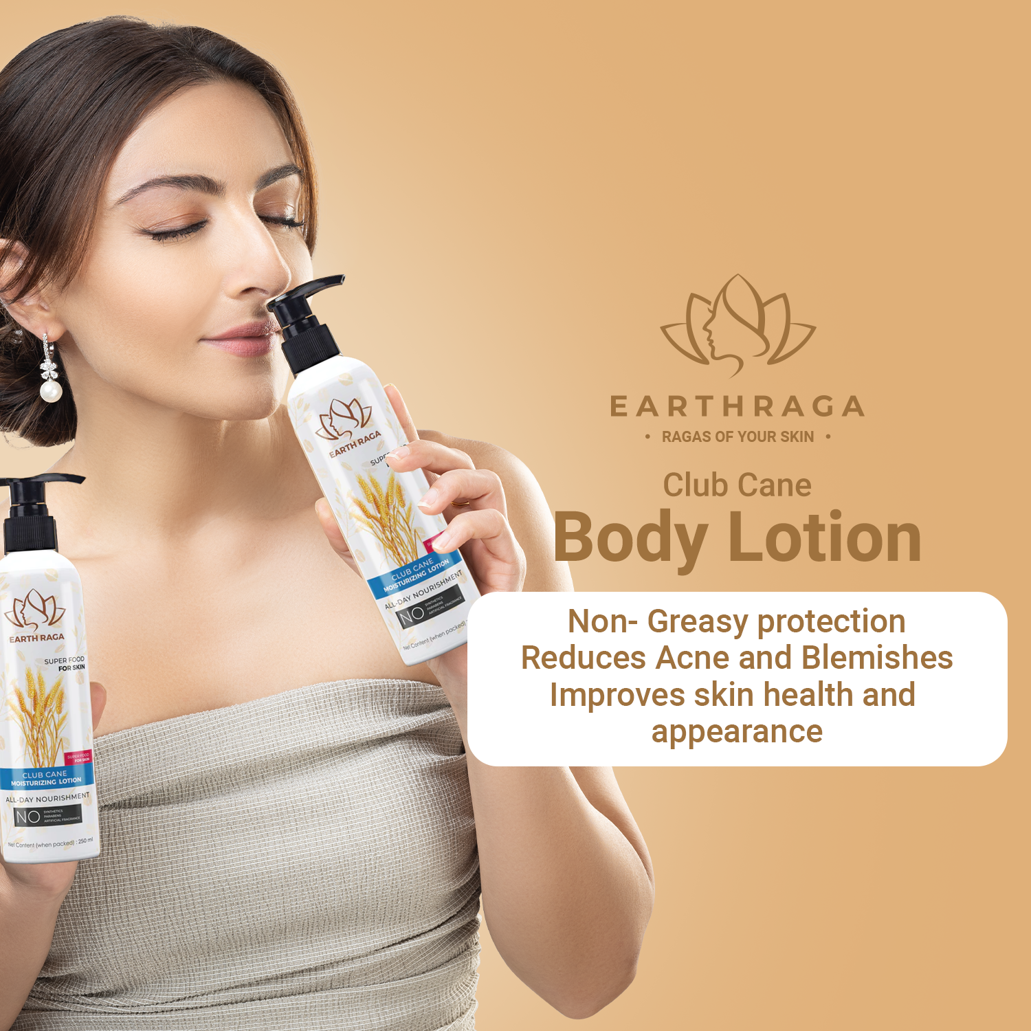 Club Cane Body Lotion | Gently Exfoliates Skin | Hydrates Skin | Helps In Oil Control | Treats Acne & Blemishes | 250gms