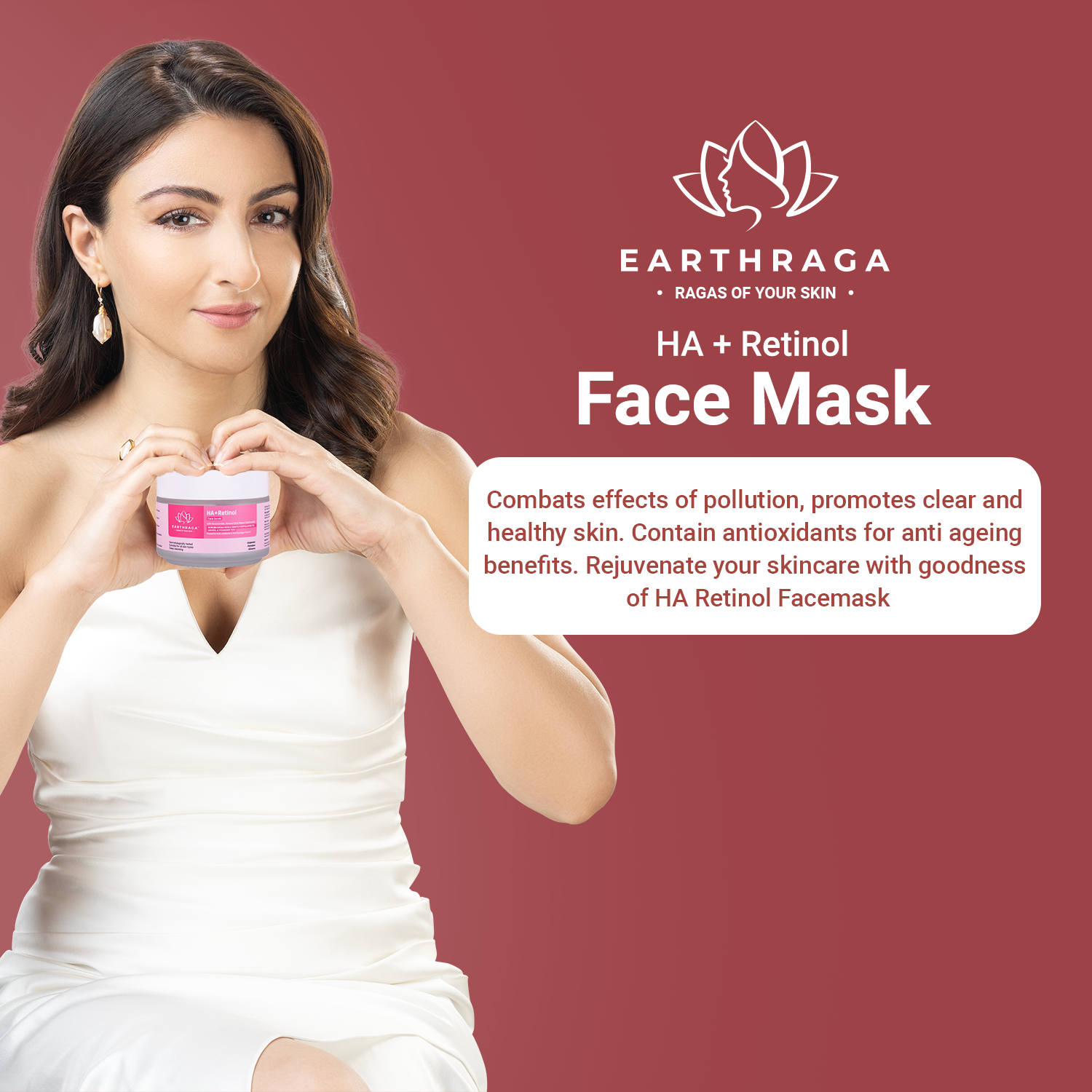 HA + Retinol Face Mask | Reduces Fine Lines & Wrinkles | Boosts Collagen Production | Clears Skin Texture | 100gm