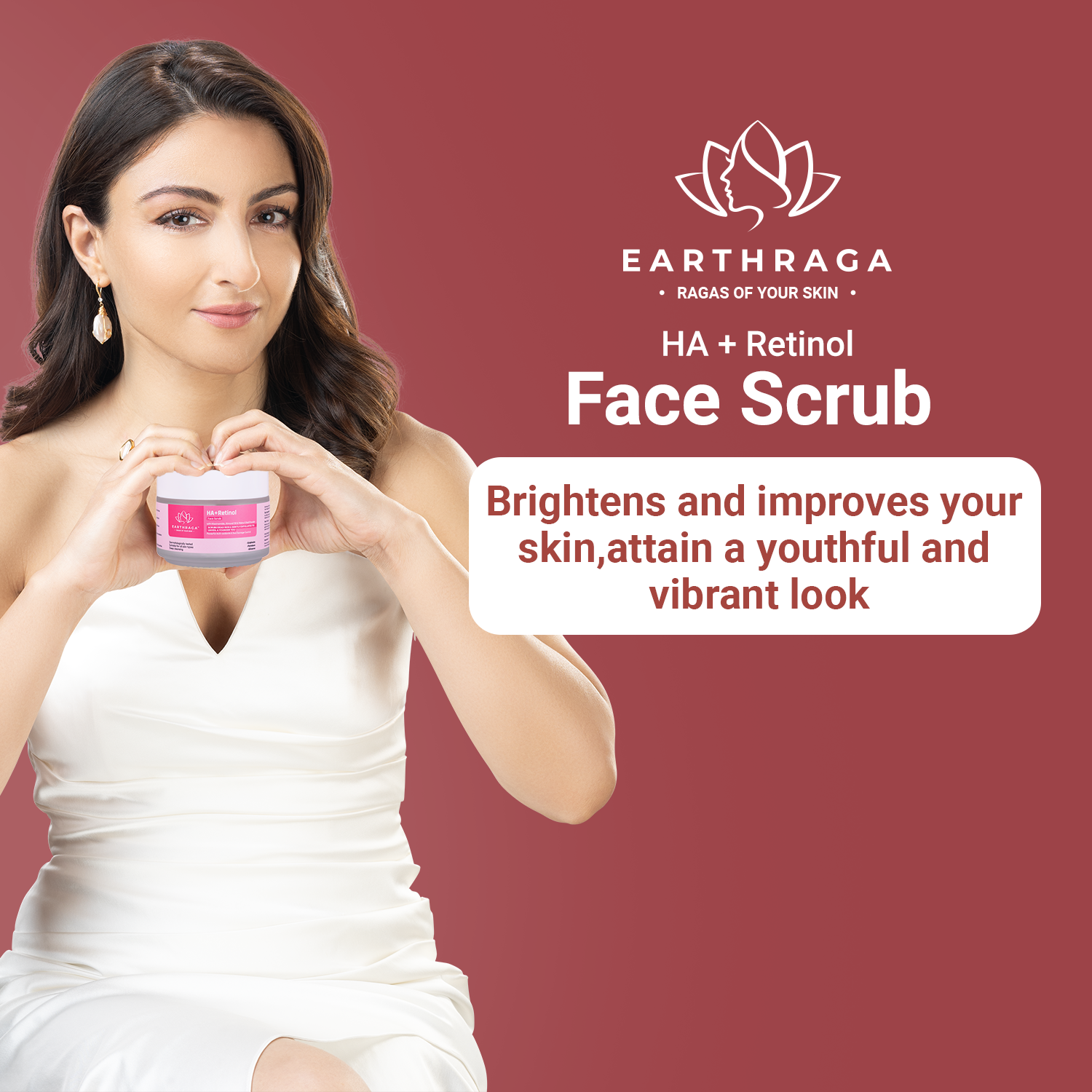 HA + Retinol Face Scrub | Clears Clogged Pores | Fades Wrinkles | Brightens Skin | Removes Tan | 100ml
