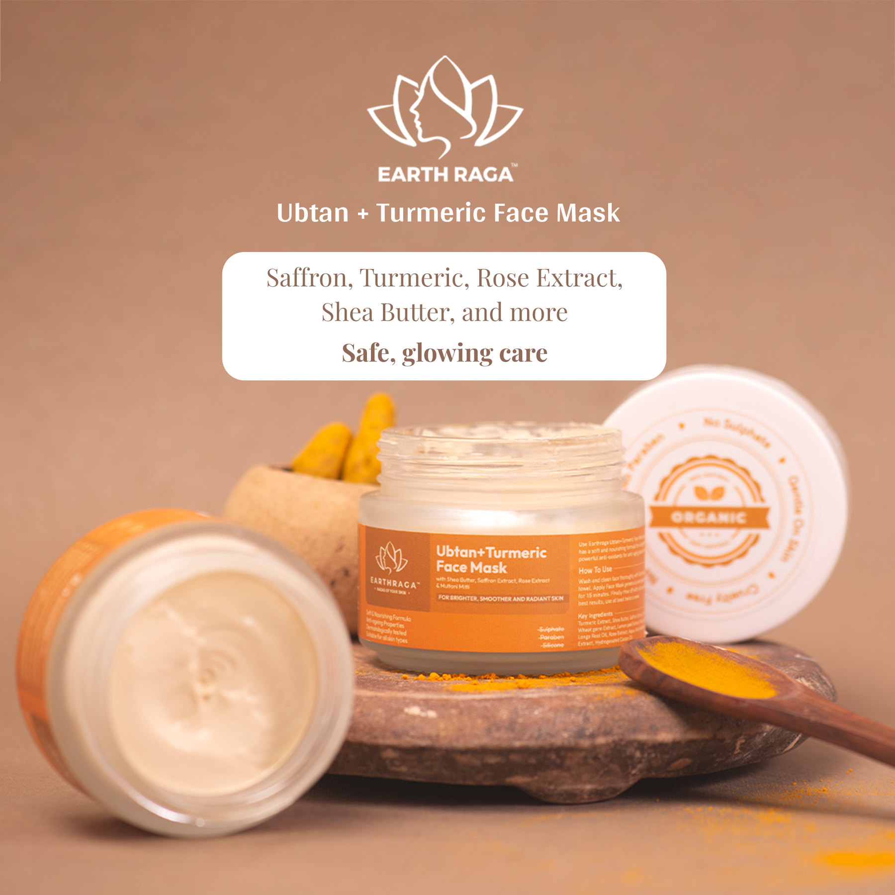 Ubtan + Turmeric Face Mask | Deep Cleansing With Mild Exfoliation | Makes Skin Soft And Bright | 100gm