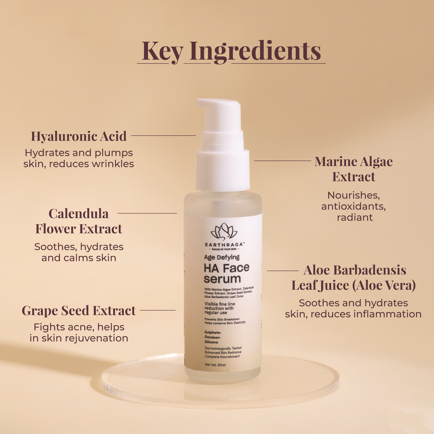 Age Defying HA Face Serum | Skin Hydration | Speeds Cell Regeneration | Reduces Wrinkles | Stimulates Collagen for Firmer Skin | 30ml