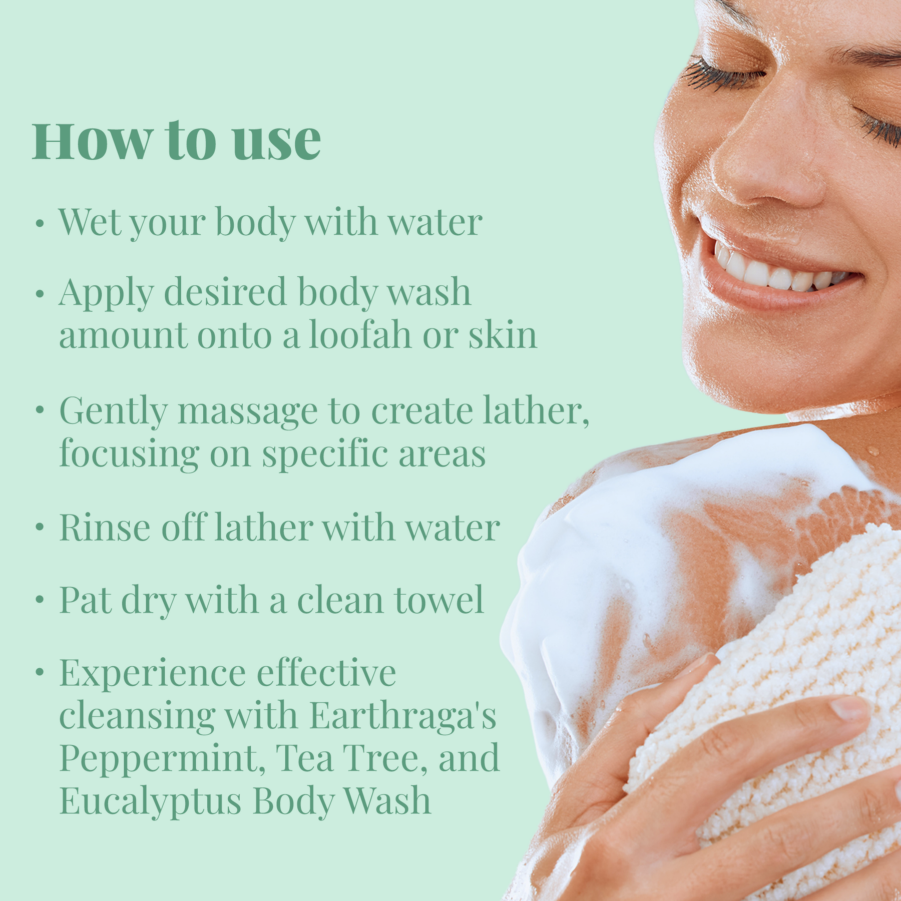 Refreshing Peppermint, Tea Tree and Eucalyptus Body Wash | Cleanses Blocked Pores | Promotes Skin Lightening | Antibacterial & Antiseptic | 200 ml