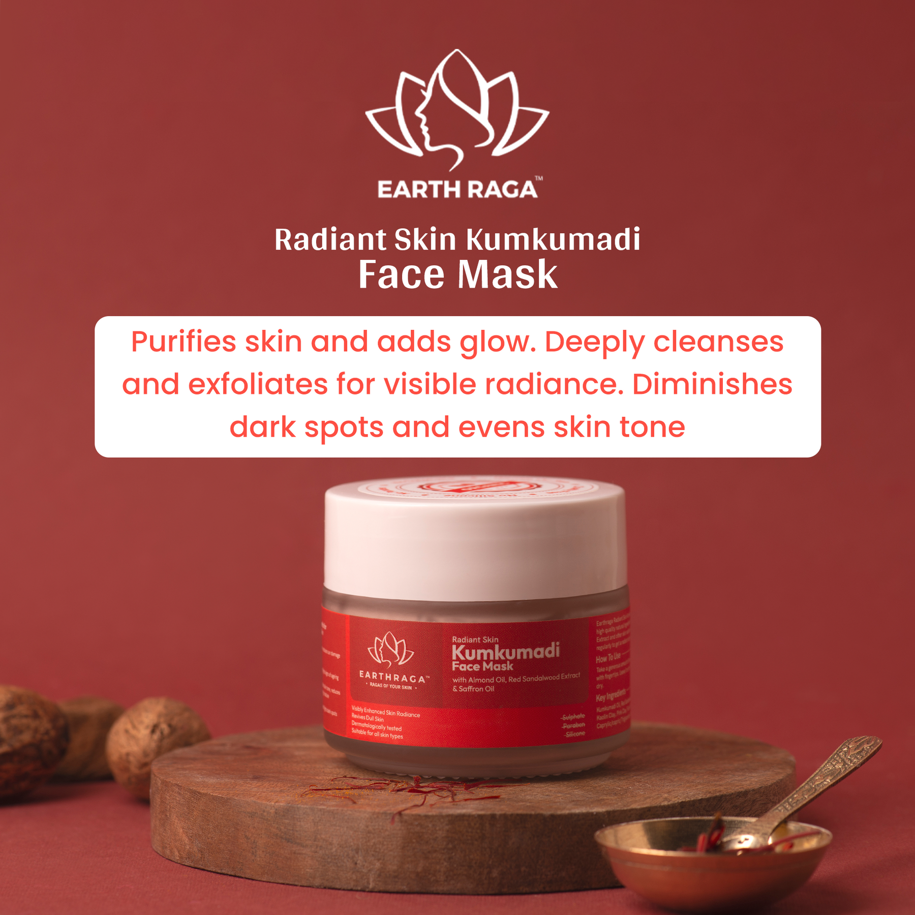 Radiant Skin Kumkumadi Face Mask | Reduces Pigmentation & Dark Spots | Brightens Skin-Tone | 100gm
