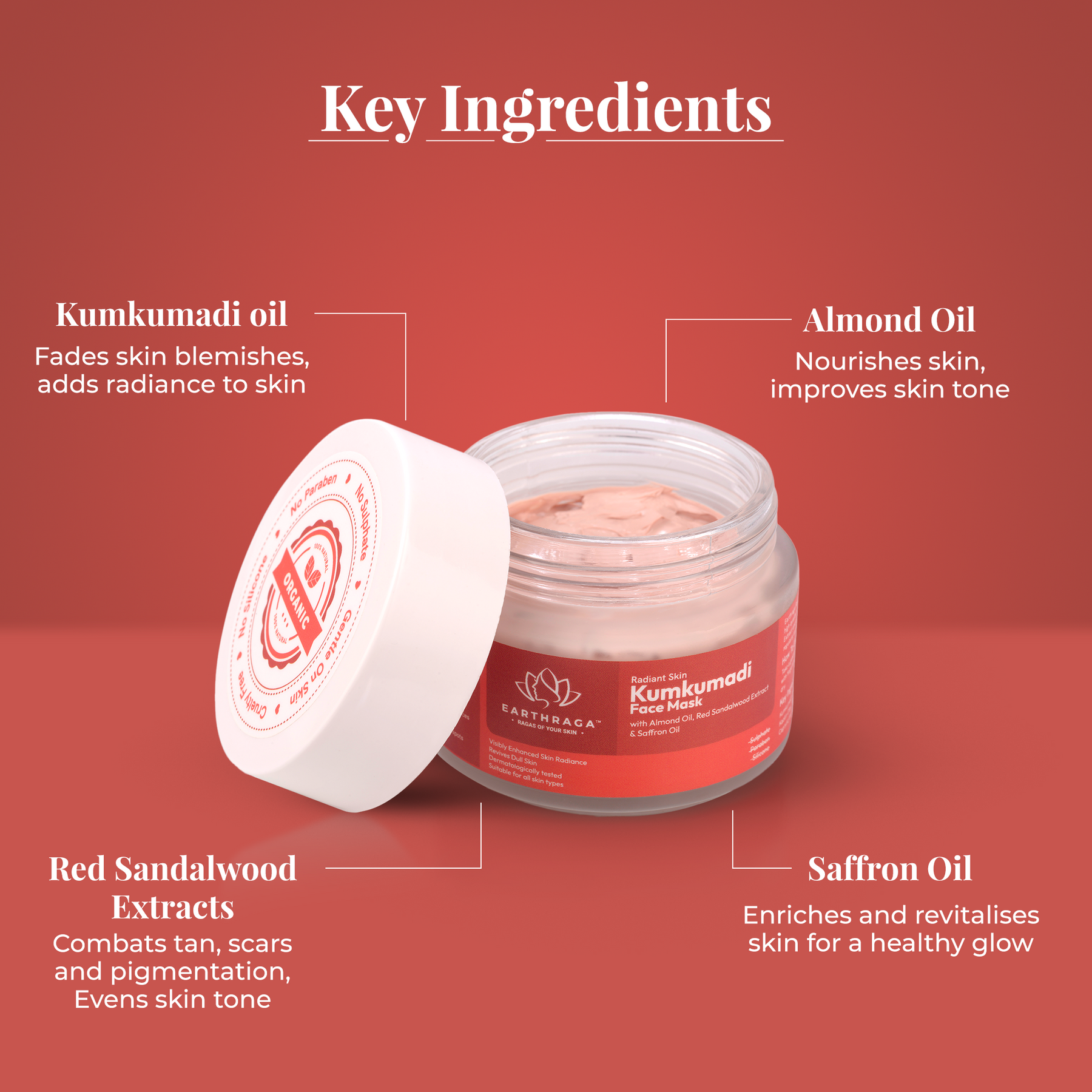 Radiant Skin Kumkumadi Face Mask | Reduces Pigmentation & Dark Spots | Brightens Skin-Tone | 100gm