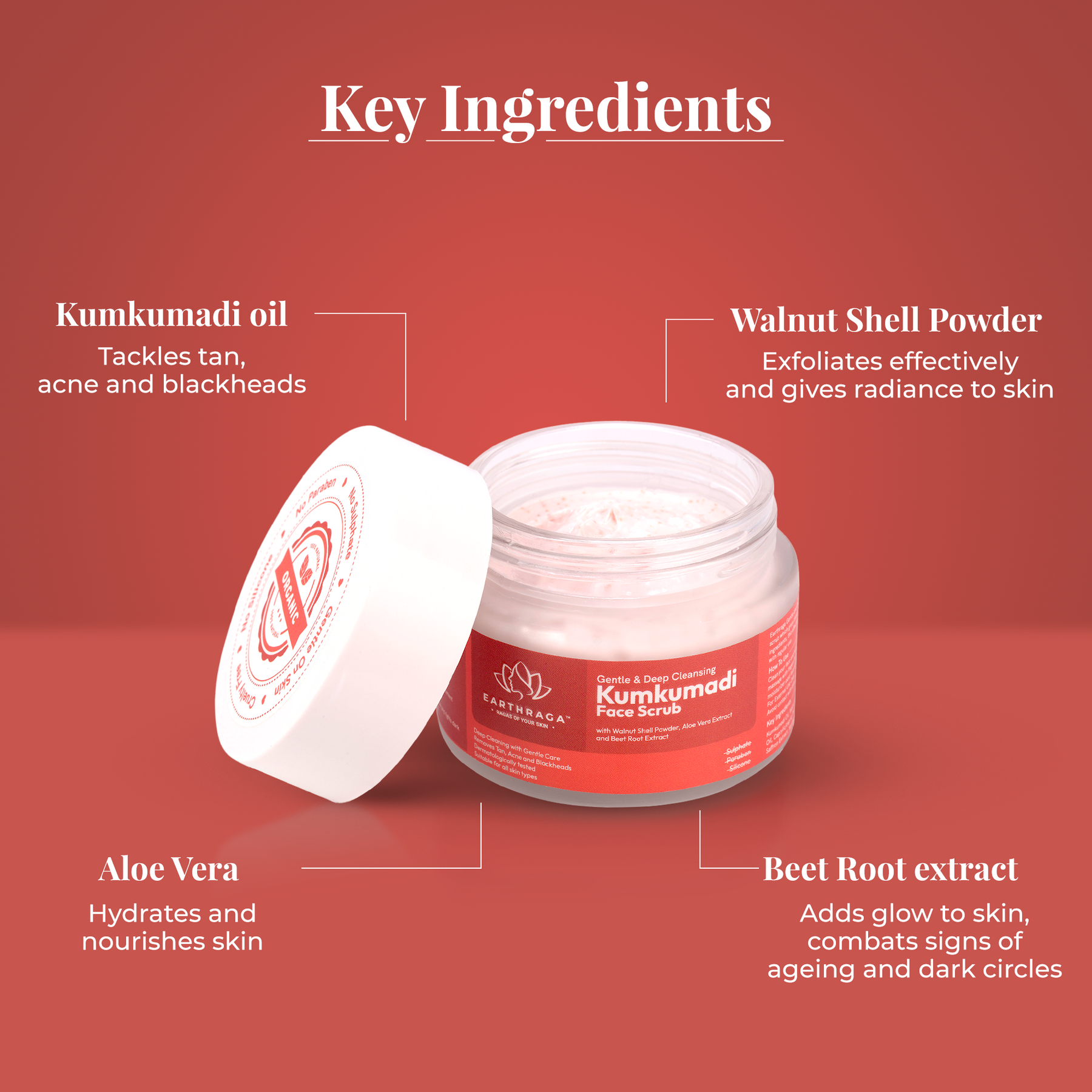 Gentle & Deep Cleansing Kumkumadi Face Scrub | Exfoliates Skin With Tan Removal | Prevents Dark Circles | 100ml