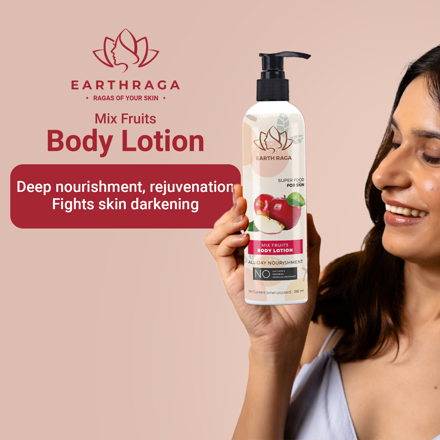 Mix Fruits Body Lotion | Deeply Nourishes & Rejuvenates Skin | Makes Skin Soft | Treats Hyperpigmentation | 250gms