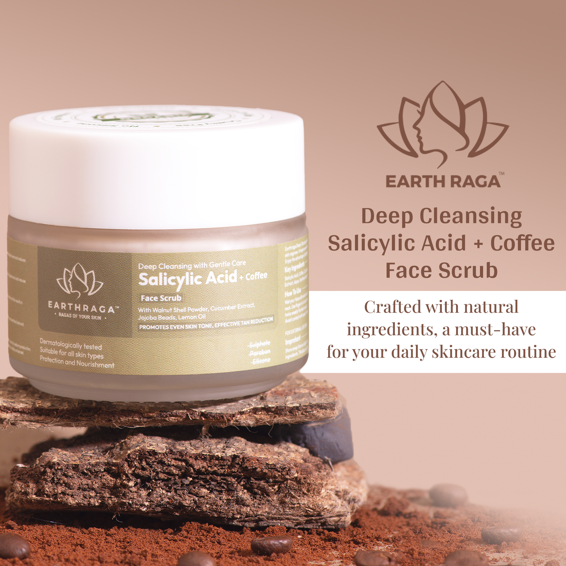 Deep Cleansing with Gentle Care Salicylic Acid + Coffee Face Scrub | Exfoliates Skin | Controls Acne & Pimples | 100ml