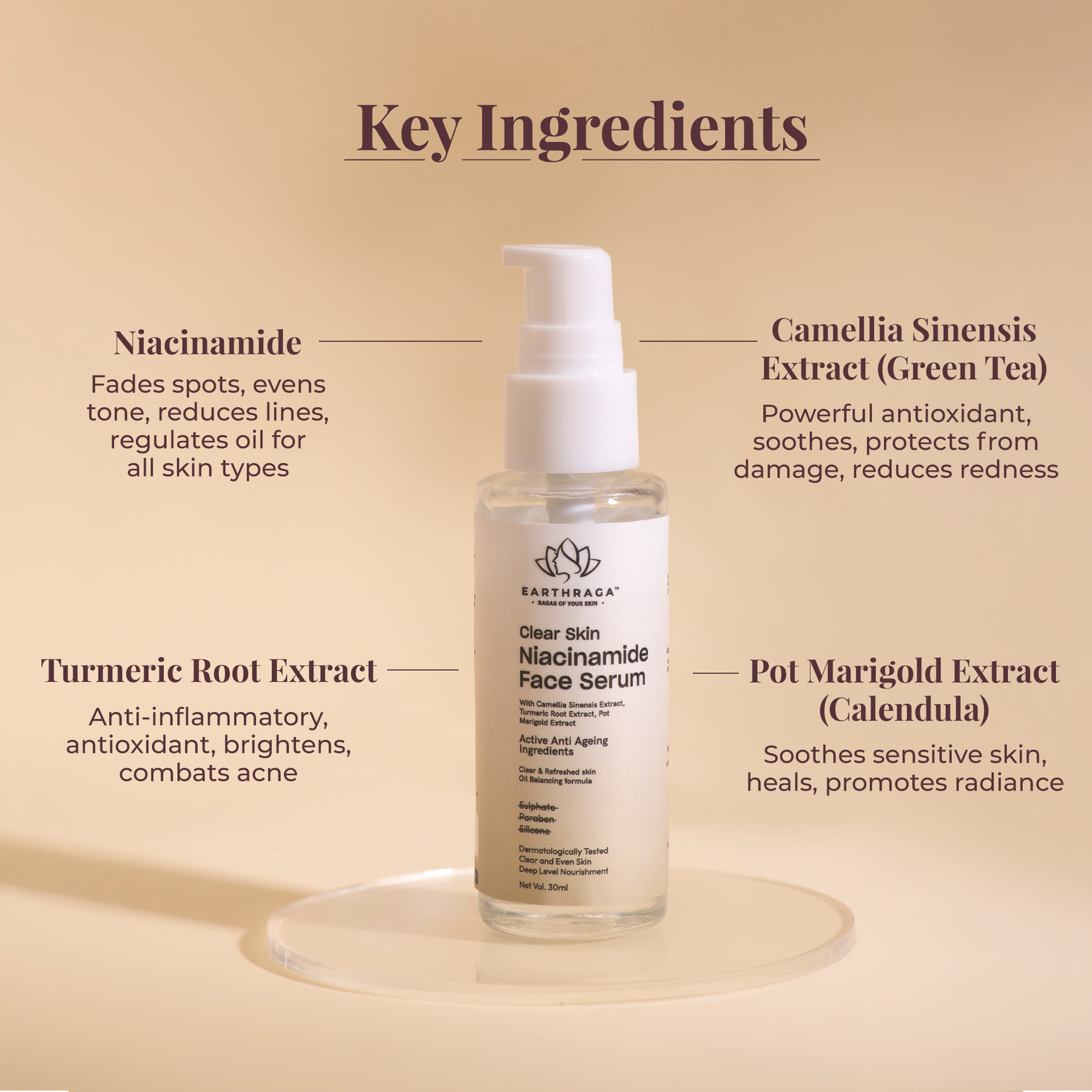 Niacinamide Serum | Brightens Skin | Fades Dark Spots | Promotes Even Skin Tone | Reduces Inflammation & Redness | 30ml