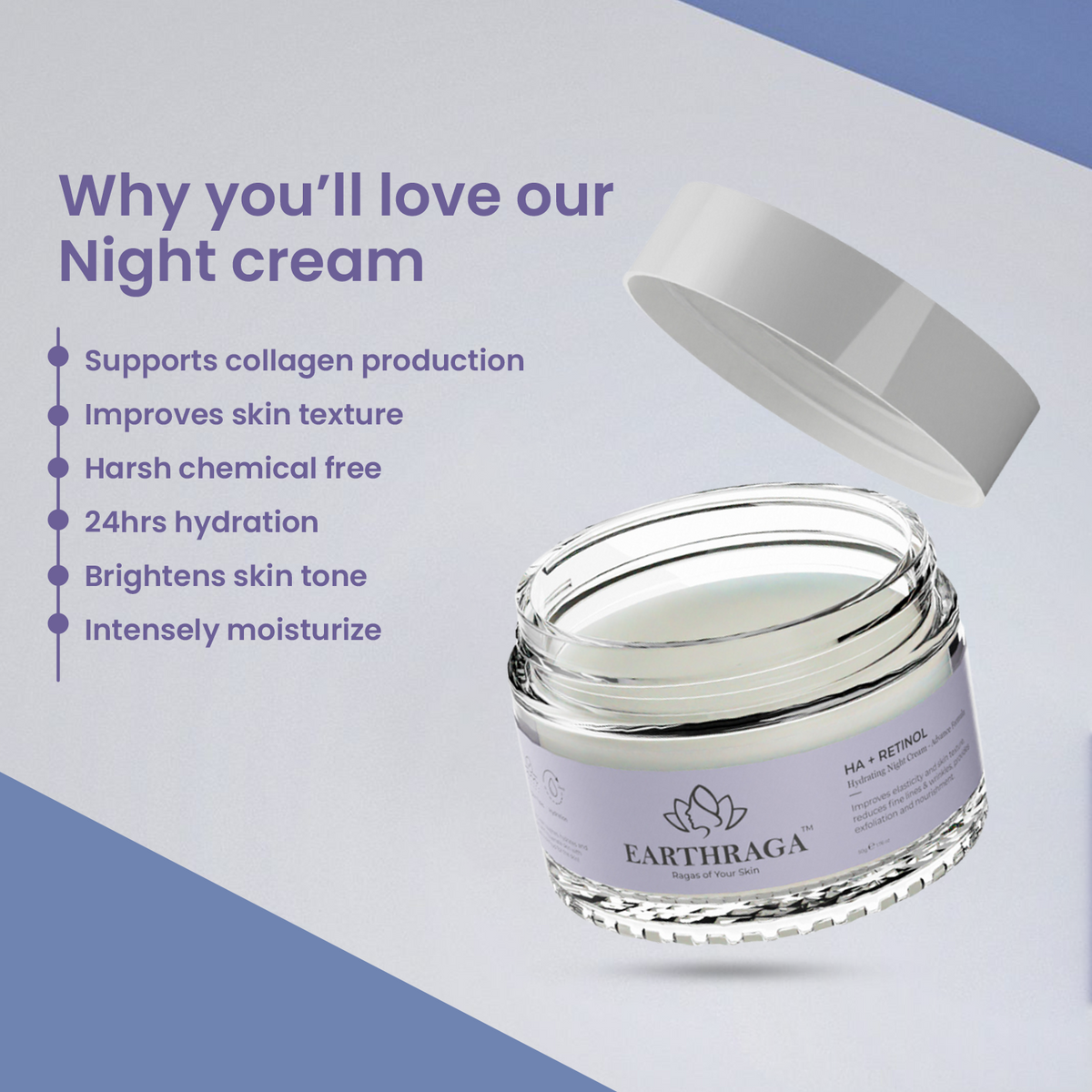 HA+Retinol Advanced Night Cream (50)gm + Ice Roller FREE
