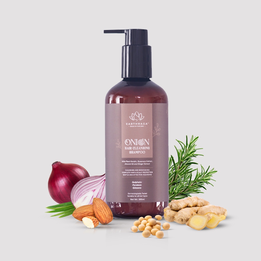 Onion Hair Cleansing Shampoo | Strengthens Hair Strands | Cleanses & Nourishes Hair Roots | Provides Silky & Shiny Hair | 300ml