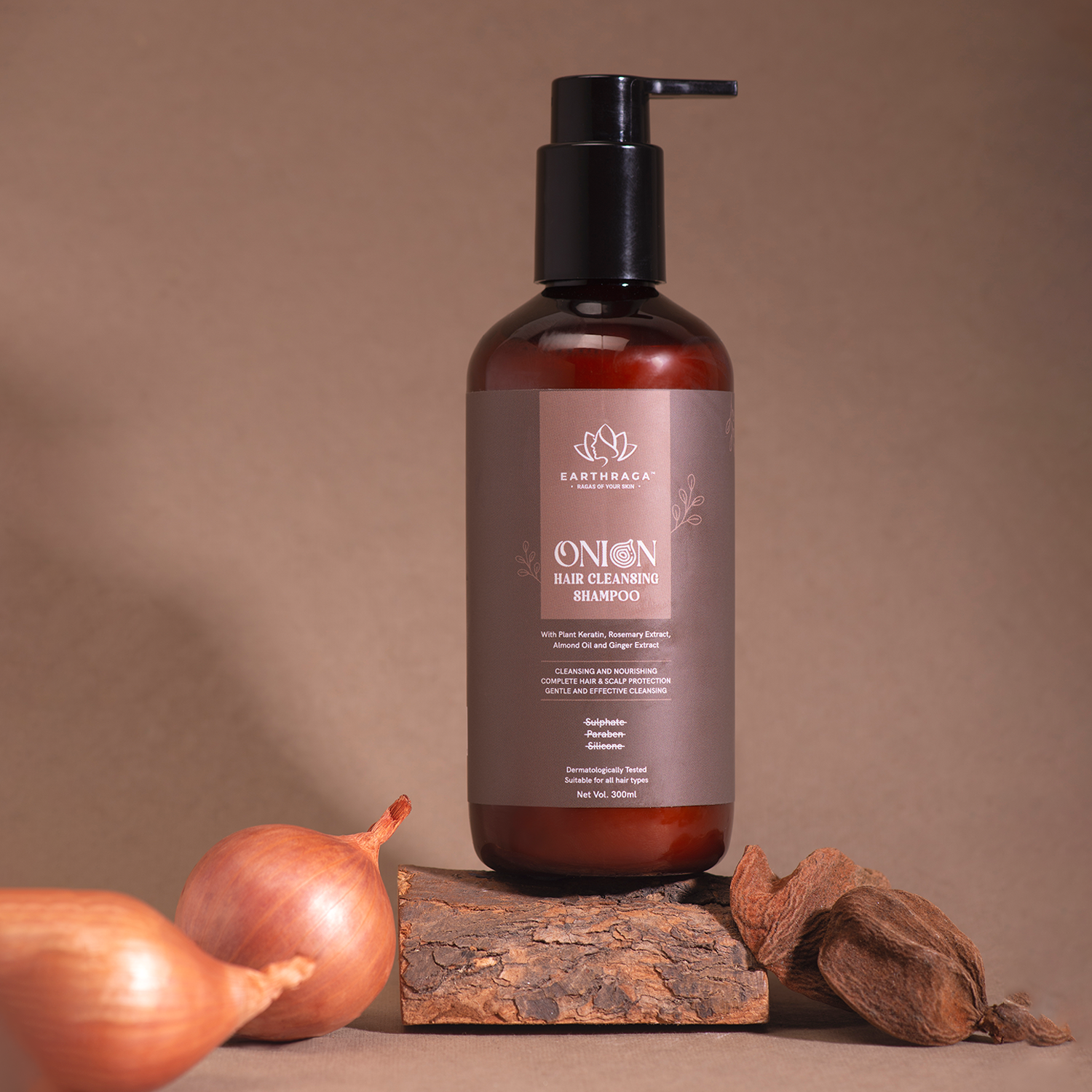 Onion Hair Cleansing Shampoo | Strengthens Hair Strands | Cleanses & Nourishes Hair Roots | Provides Silky & Shiny Hair | 300ml