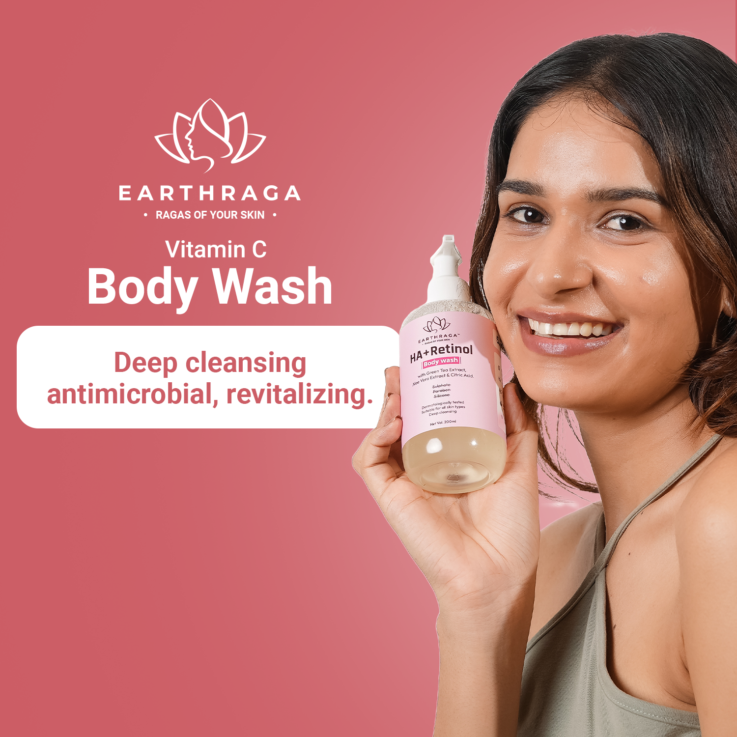 Retinol Body Wash with Hyaluronic Acid for skin elasticity | Cleanse Deeply | Boost Skin Elasticity | Fights Dark Spots | Soothes Sunburn & Redness | 200ml