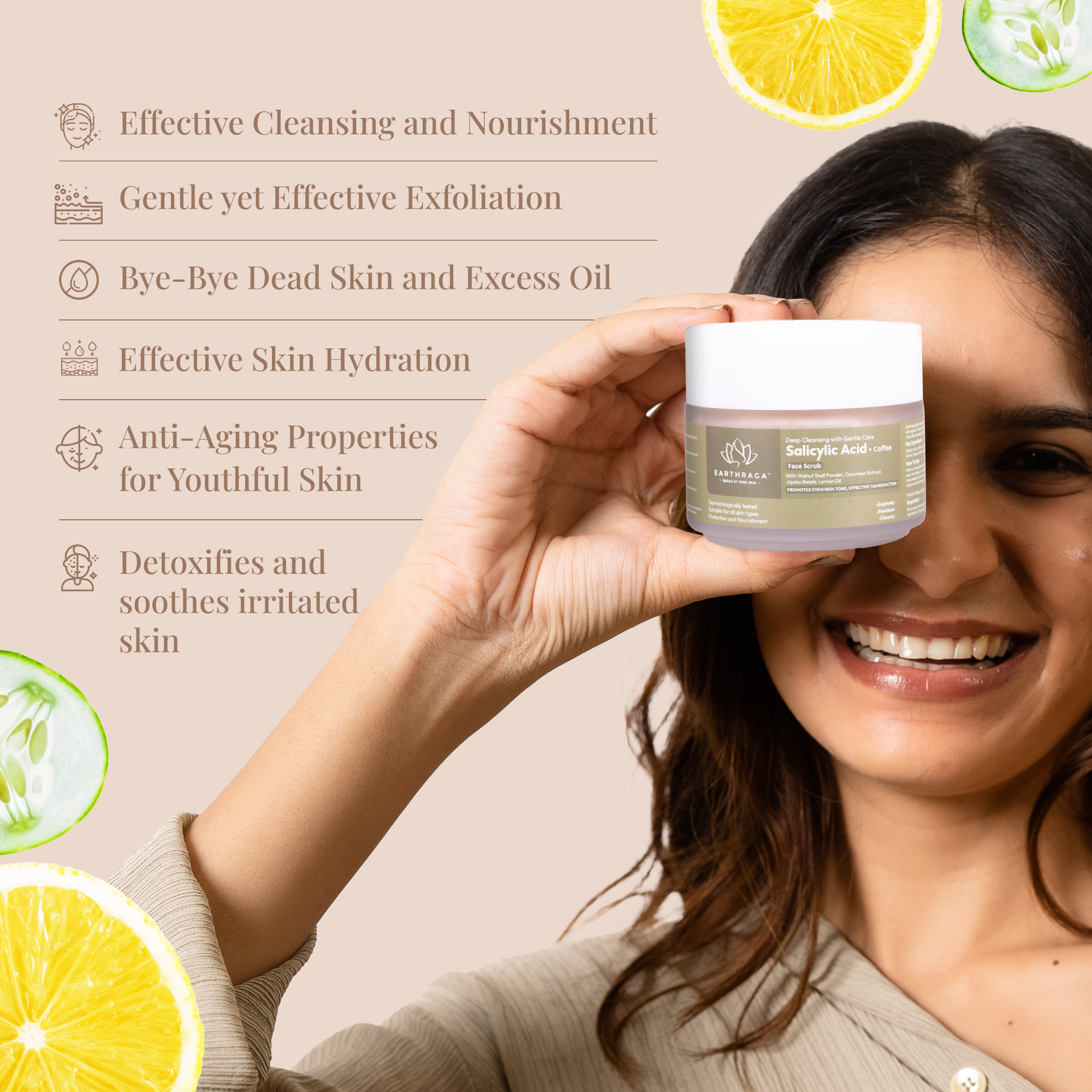 Deep Cleansing with Gentle Care Salicylic Acid + Coffee Face Scrub | Exfoliates Skin | Controls Acne & Pimples | 100ml