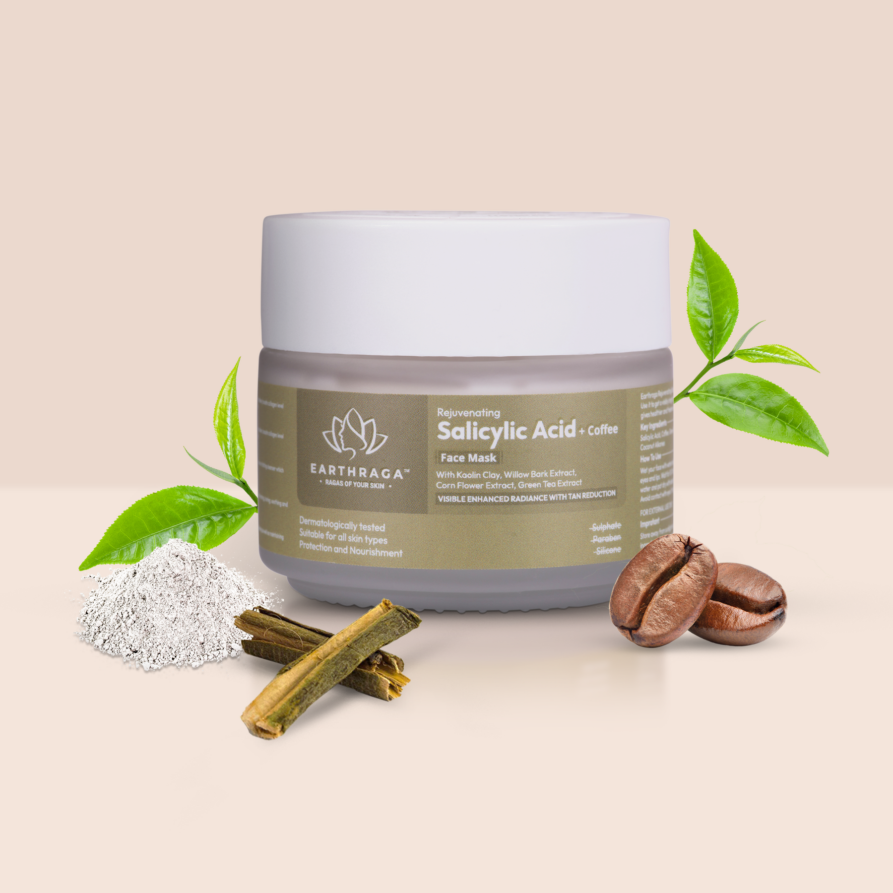 Rejuvenating Salicylic Acid + Coffee Face Mask | Removes Dead Skin Cells | Fades Acne & Blemishes | 100gm