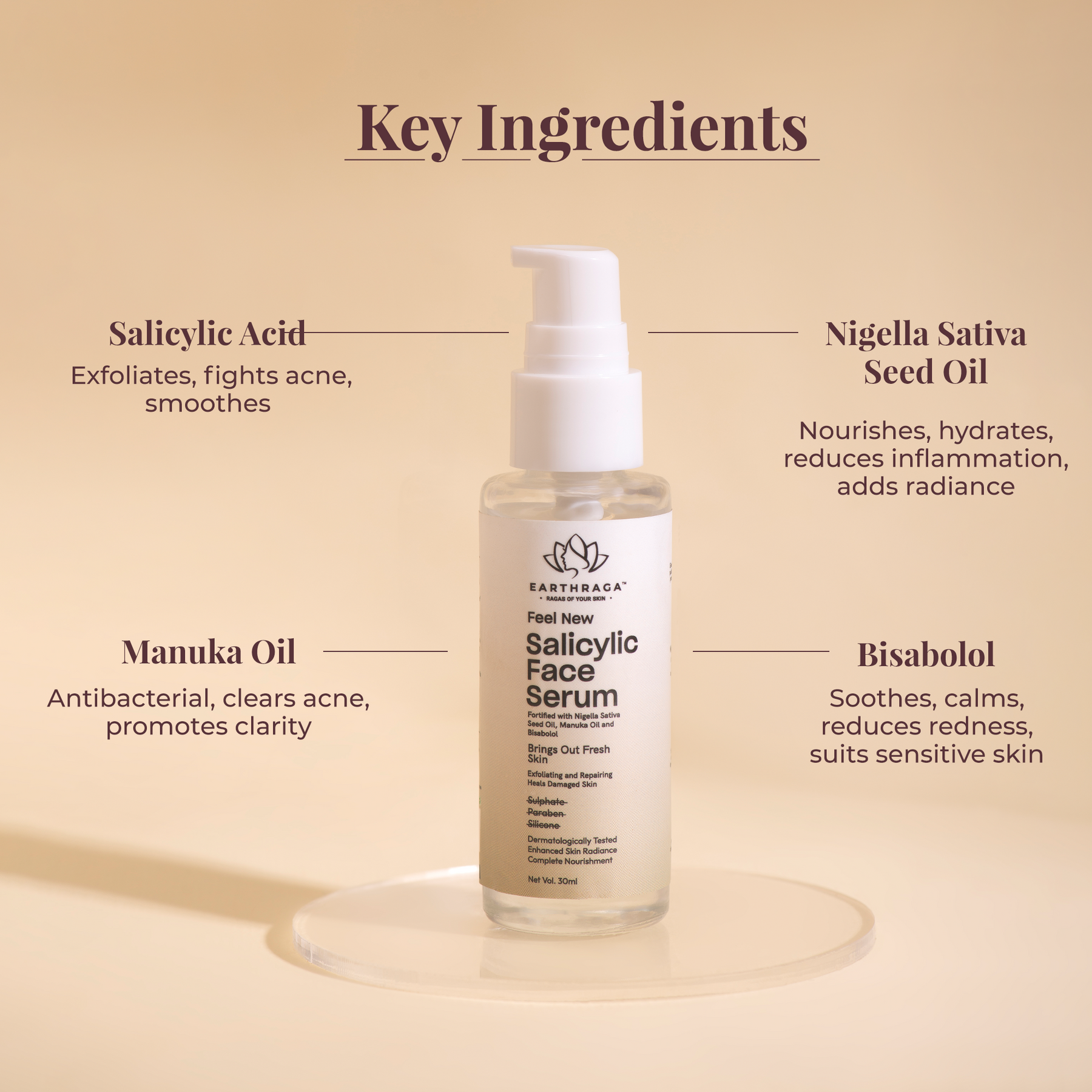 Salicylic Face Serum | Gently Exfoliates & Hydrates Skin | Unclog Pores & Controls Excess Oil Production | Reduces | Acne | 30ml