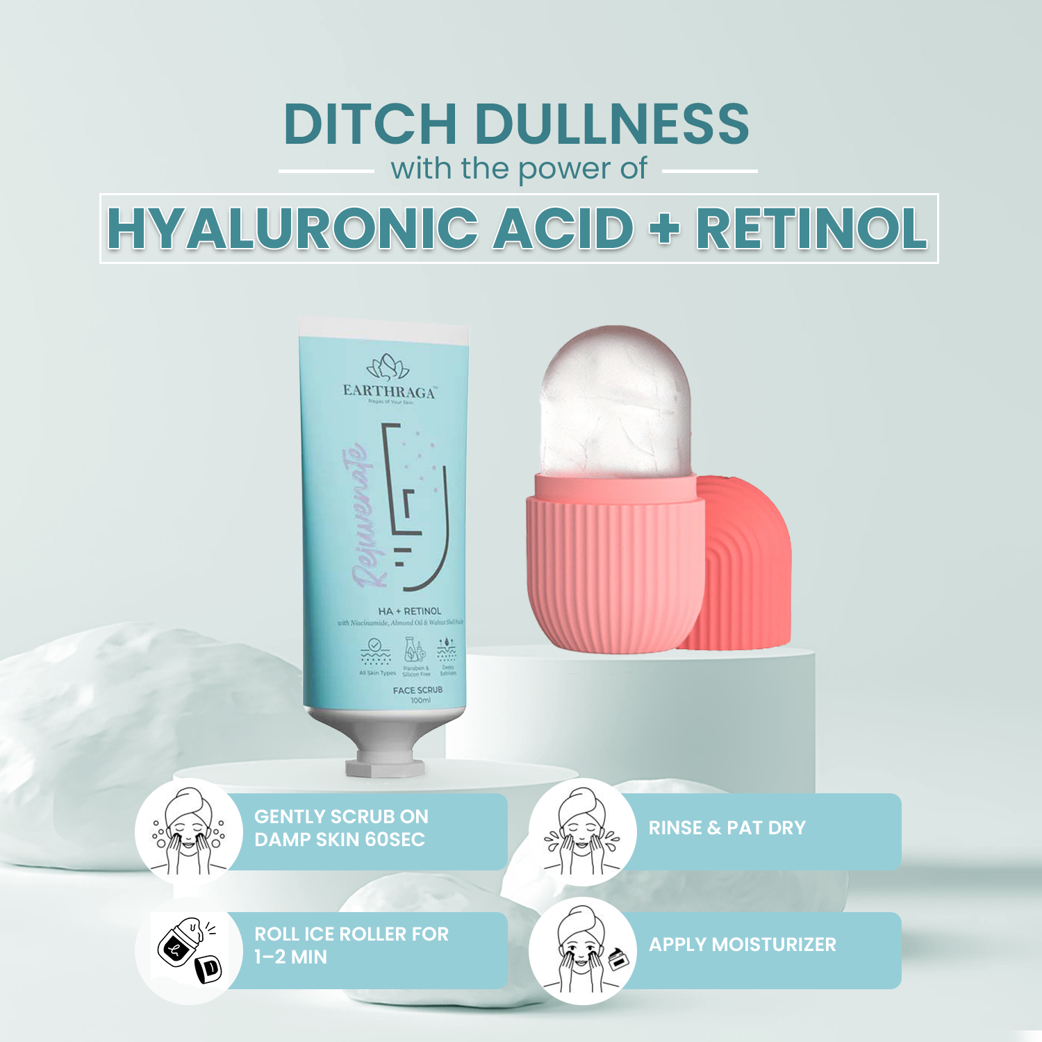 Retinol Face Scrub + Ice Roller