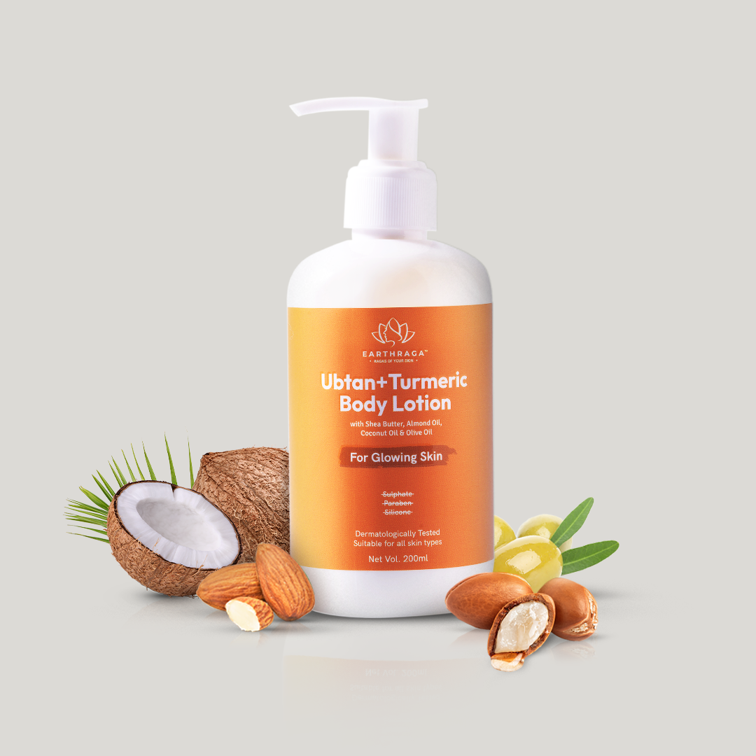 Ubtan + Turmeric Body Lotion | Deeply Moisturizes & Nourishes Skin | Rich In Vitamins & Antioxidants Makes Skin Radiant & Glowing | 200 gms