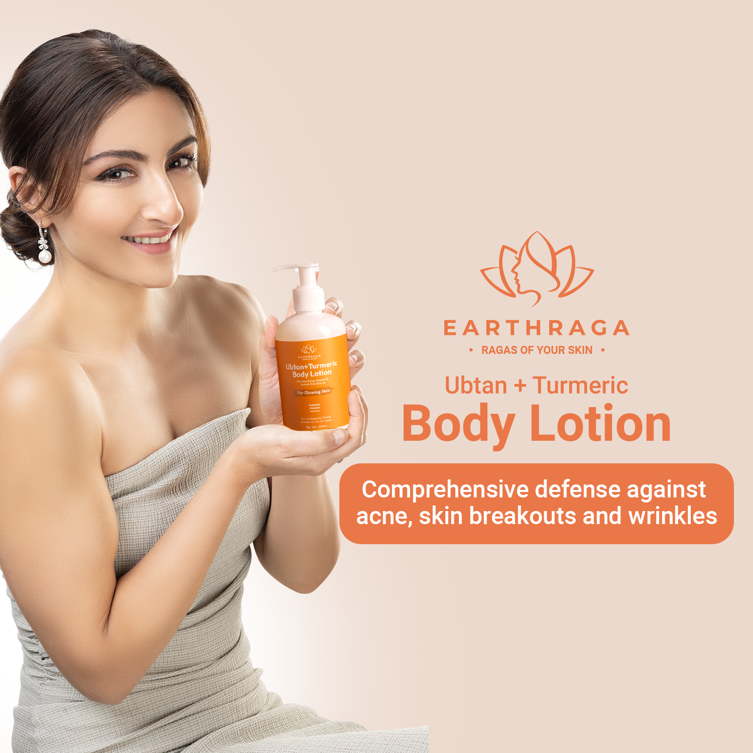 Ubtan + Turmeric Body Lotion | Deeply Moisturizes & Nourishes Skin | Rich In Vitamins & Antioxidants Makes Skin Radiant & Glowing | 200 gms