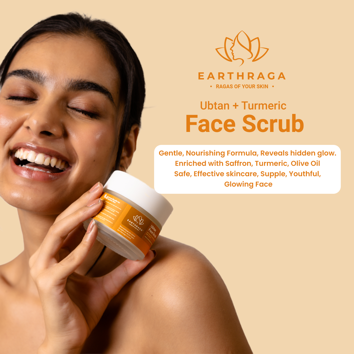 Ubtan + Turmeric Face Scrub | Removes Impurities & Blackheads | Treats Acne & Dark Spots | 100ml