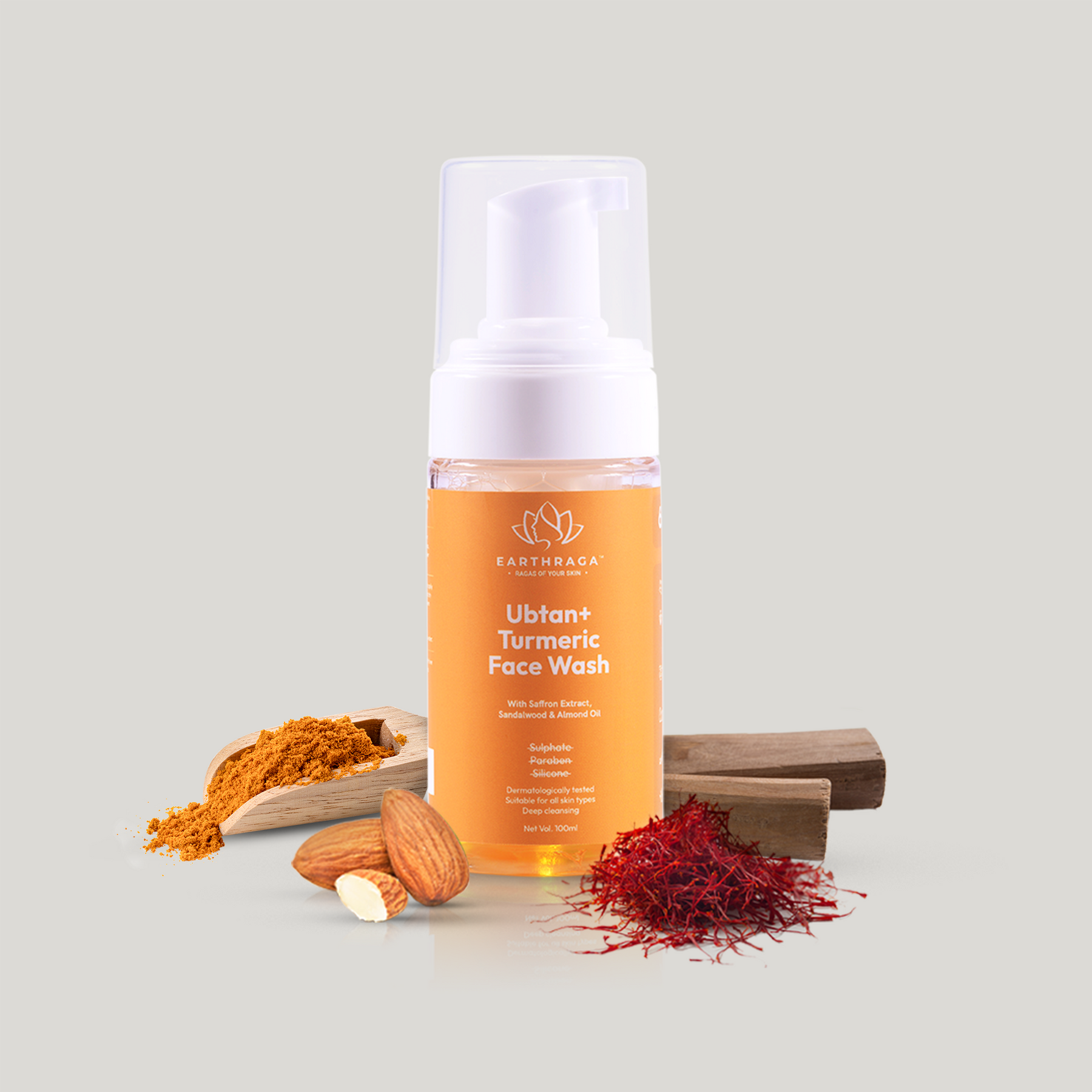 Ubtan + Turmeric Foaming Face Wash | Deep Cleansing & Skin Brightening | Treats Blemishes & Pigmentation | 100ml