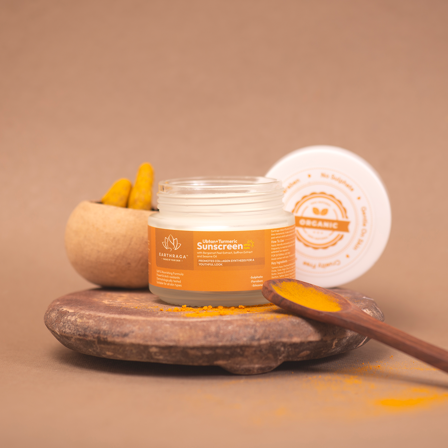 Ubtan + Turmeric Sunscreen SPF50 Matte | Provides Barrier Against Sun Damage | Delays Skin Ageing | Treats Acne & Blemishes | 100ml