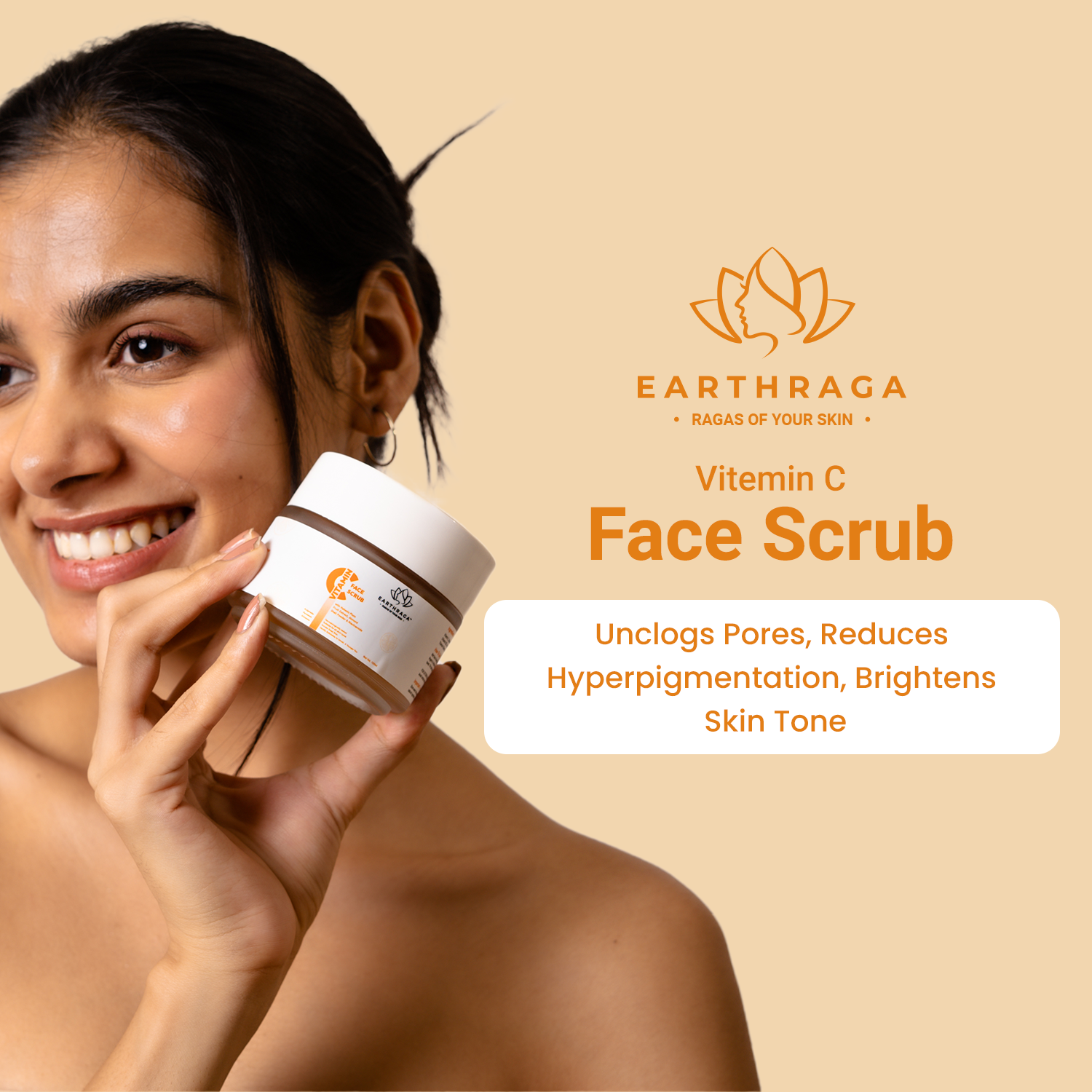 Vitamin C Face Scrub | Unclogs Pores | Reduces Hyperpigmentation | Brightens Skin Tone | 100ml